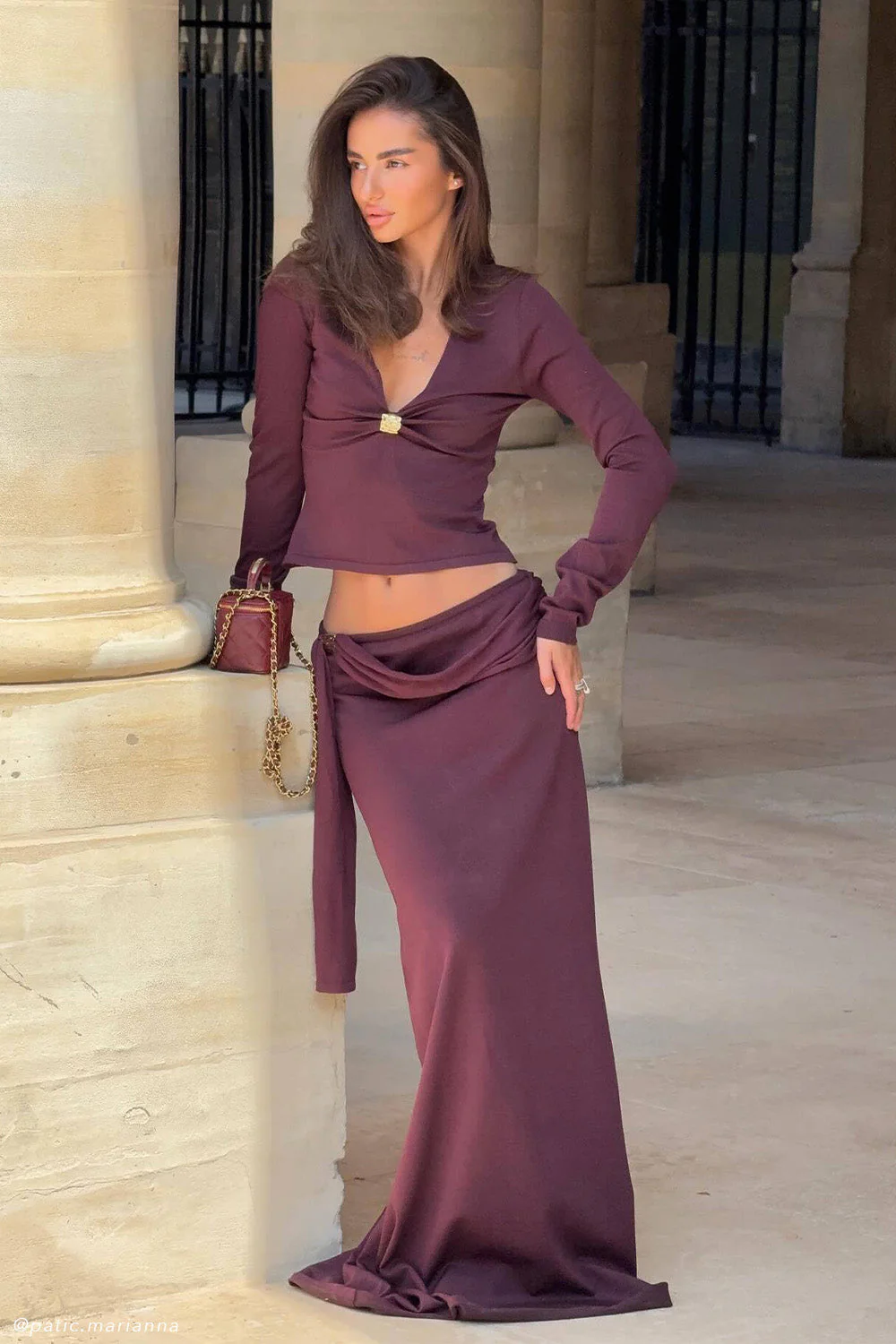 Bowie Low Rise Knit Maxi Skirt - Dark Chocolate - Image 6