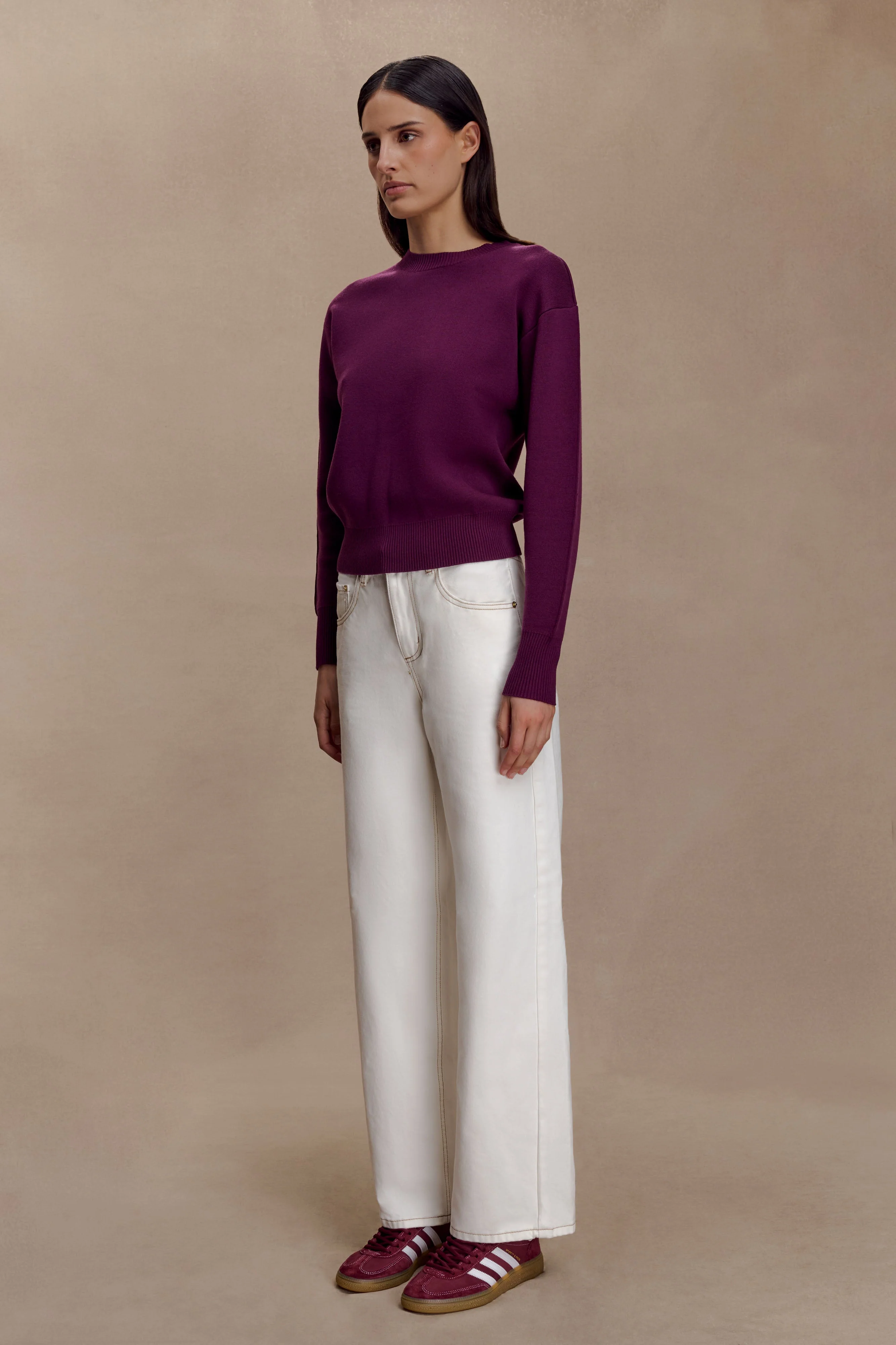 Braxton Cozy Knit Jumper - Plum - Image 7