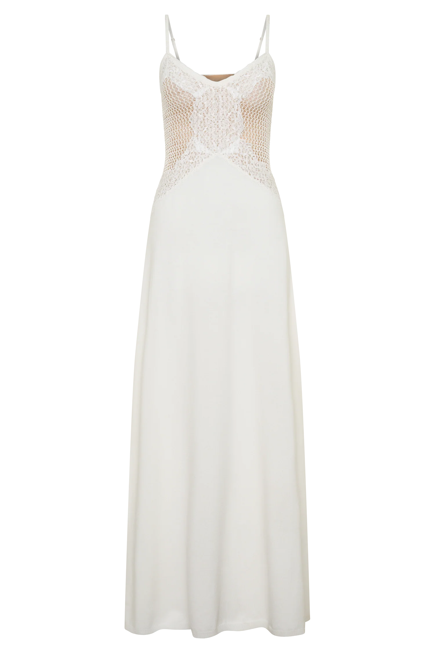 Bray Knit & Lace Maxi Dress - Ivory - Image 9