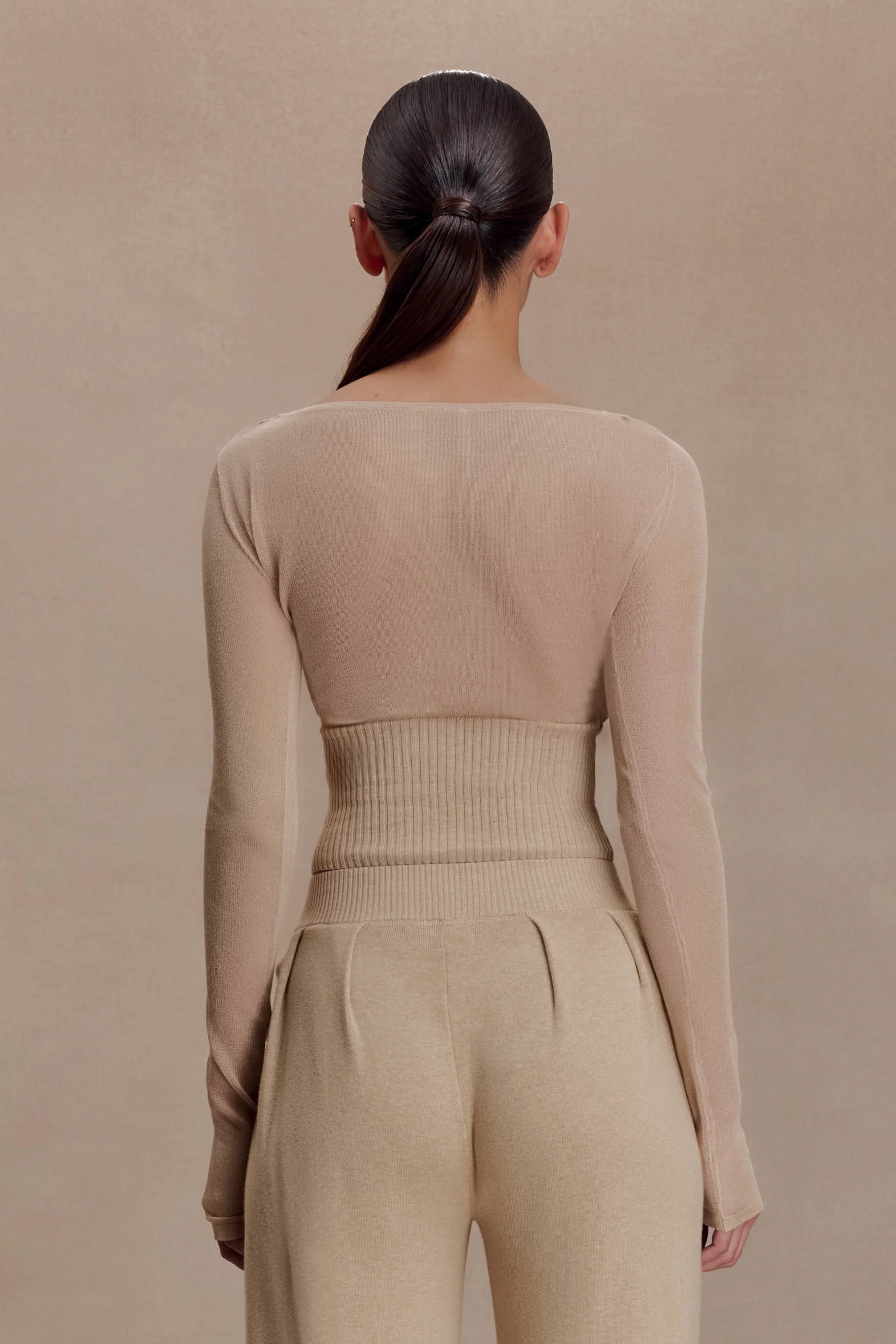 Brionee Silk Blend Knit Top - Sand - Image 2