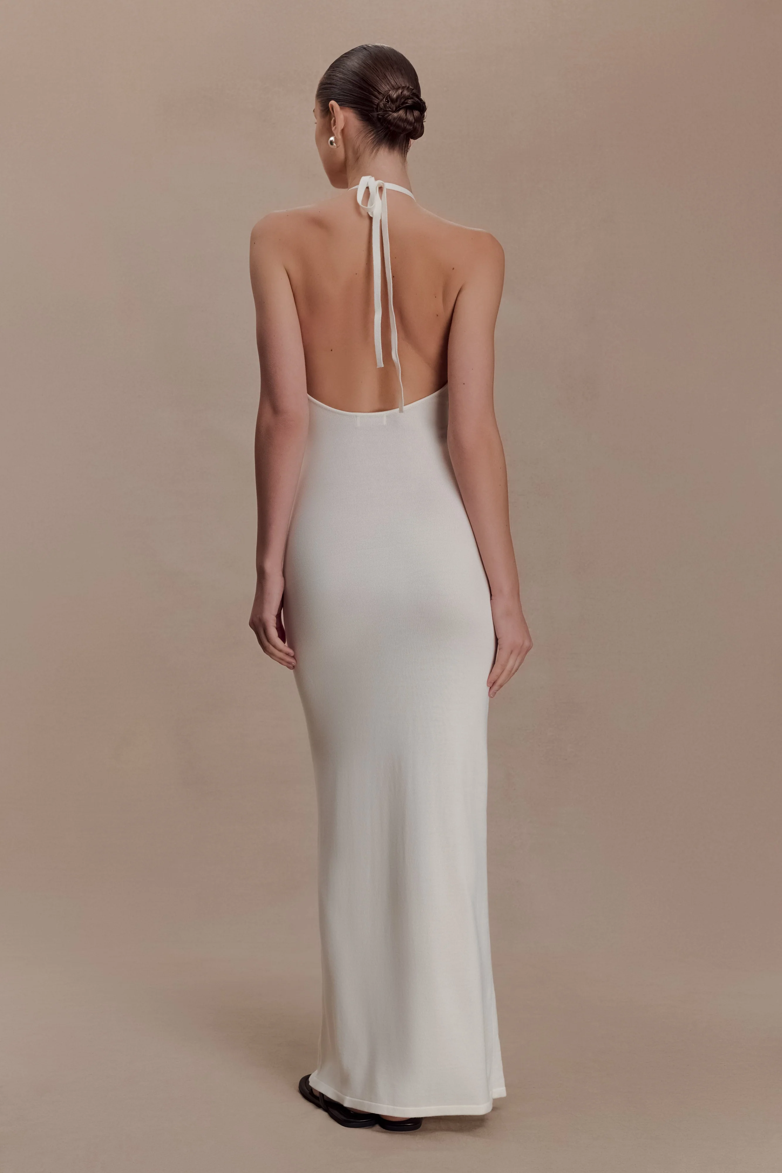 Brock Knit Halter Maxi Dress - White - Image 2
