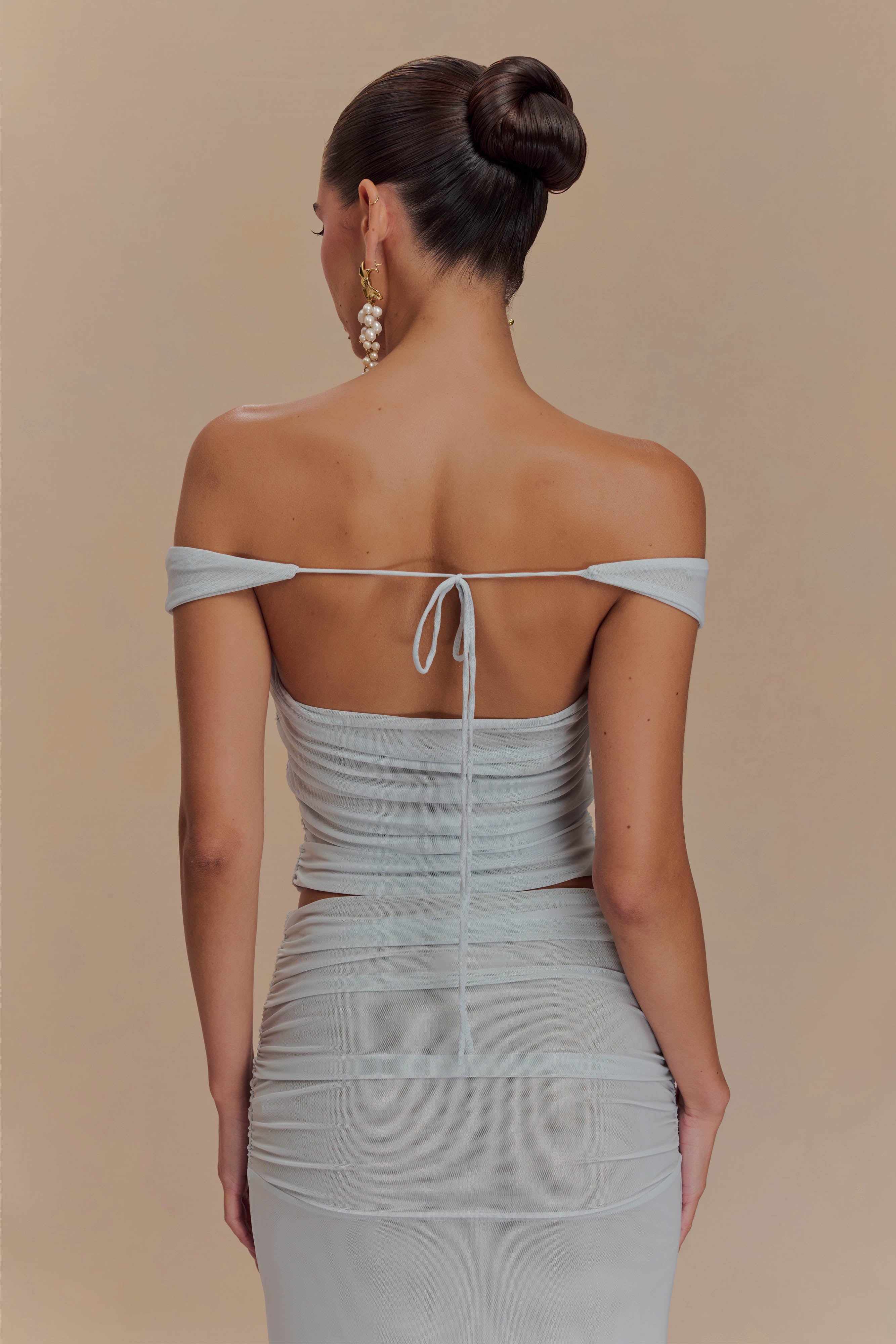Brooklyn Mesh Crop Top - Pale Blue - Image 2