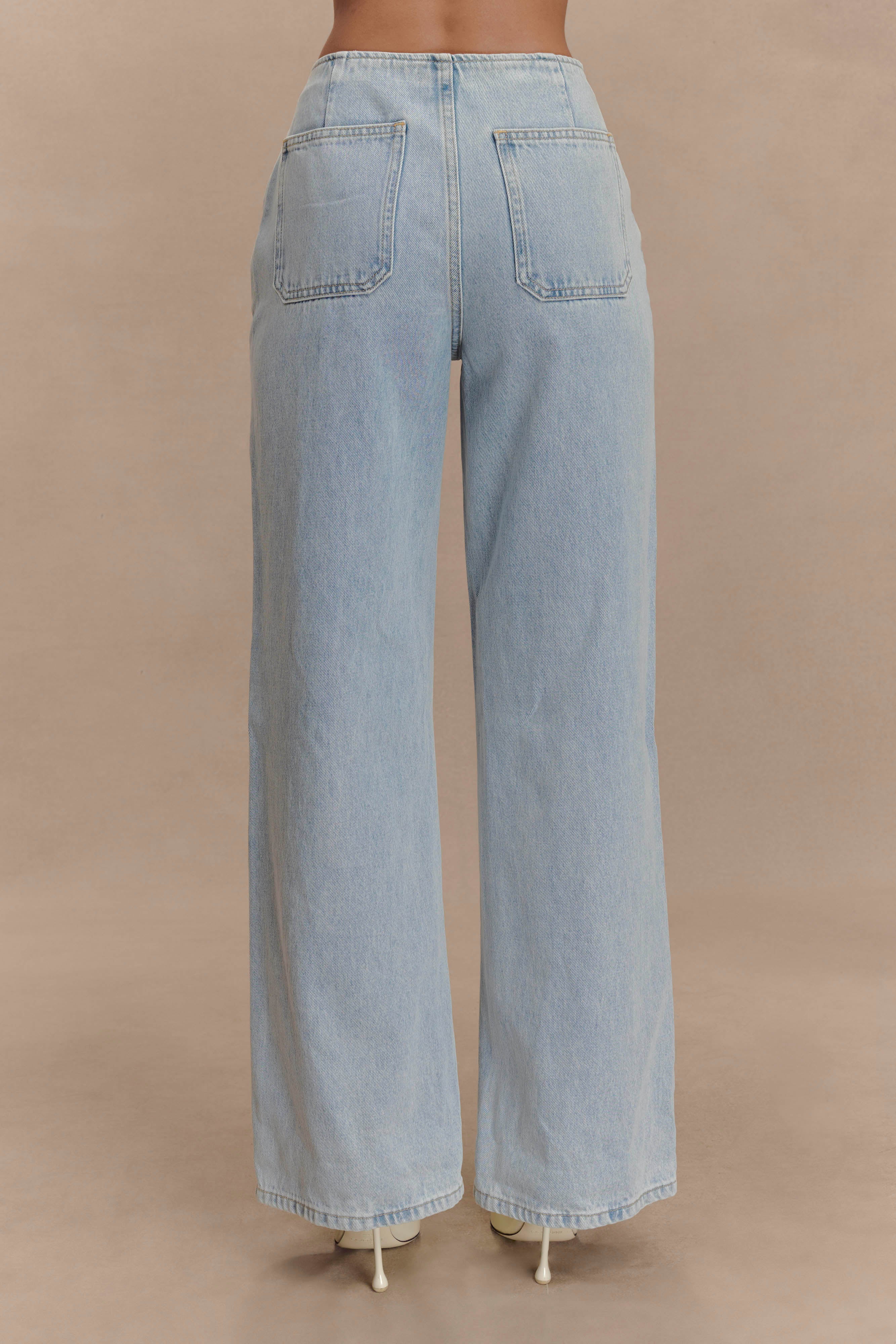 Caitlin Mid Rise Denim Jeans - Light Blue - Image 5