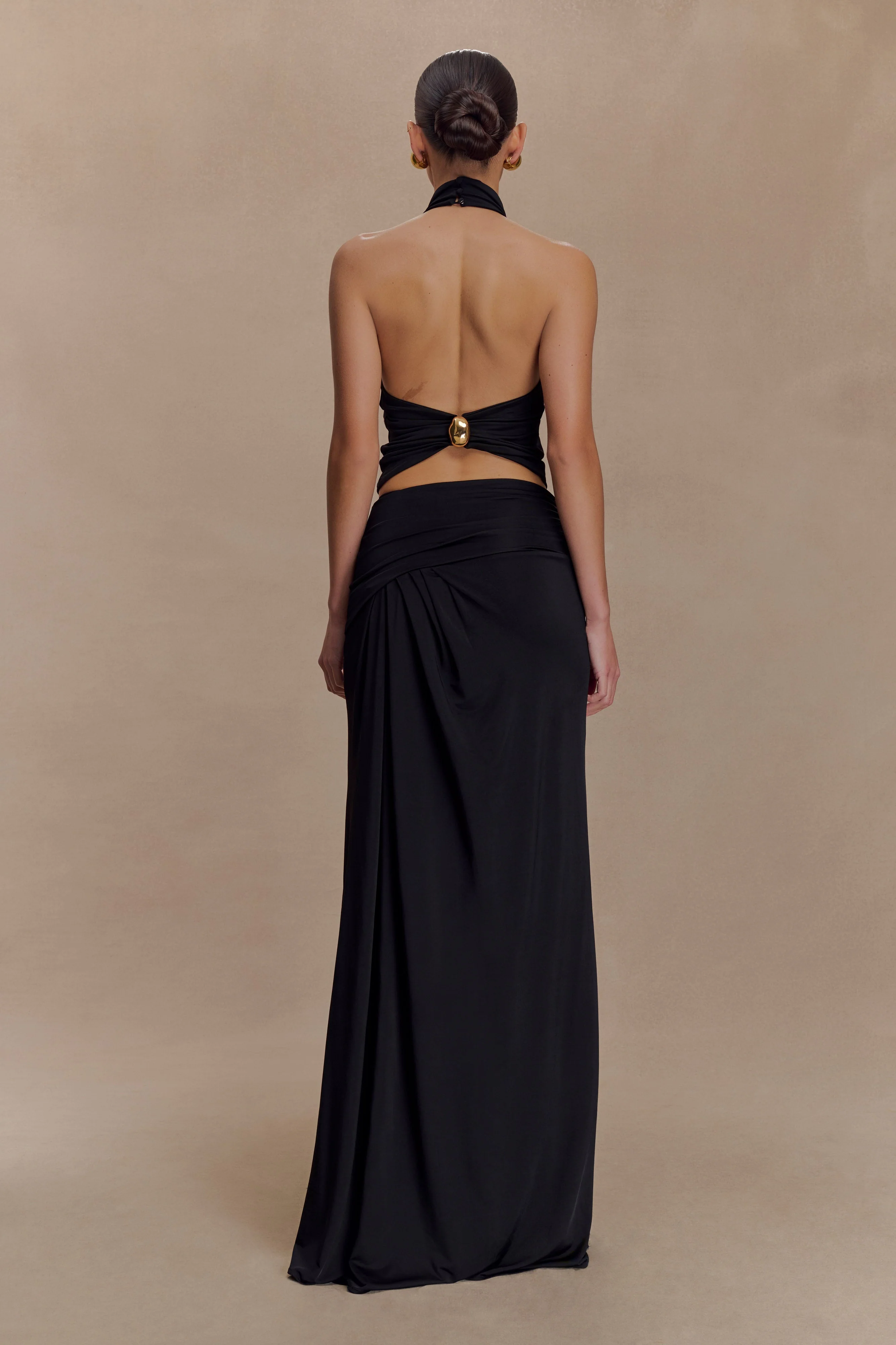 Calandra Slinky Halter Top With Hardware - Black - Image 5