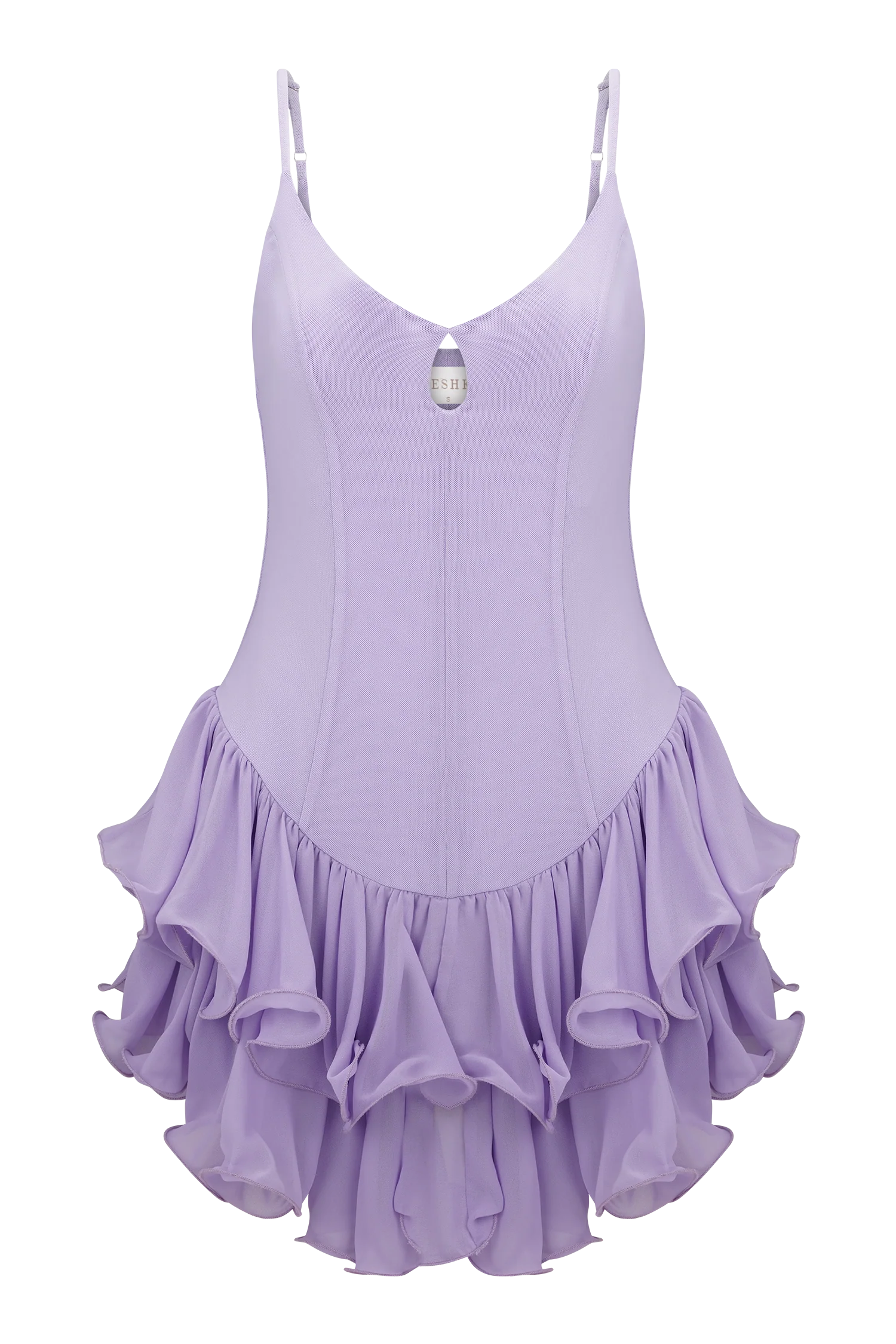 Calantha Ruffle Mesh Mini Dress - Lilac - Image 10
