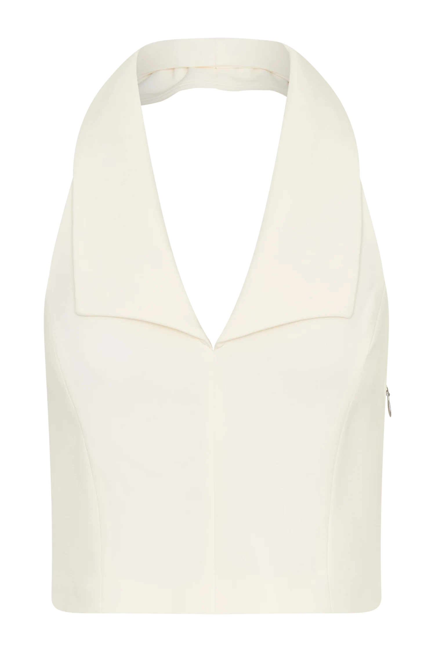 Calla Collared Sleeveless Halter Top - Ivory - Image 14