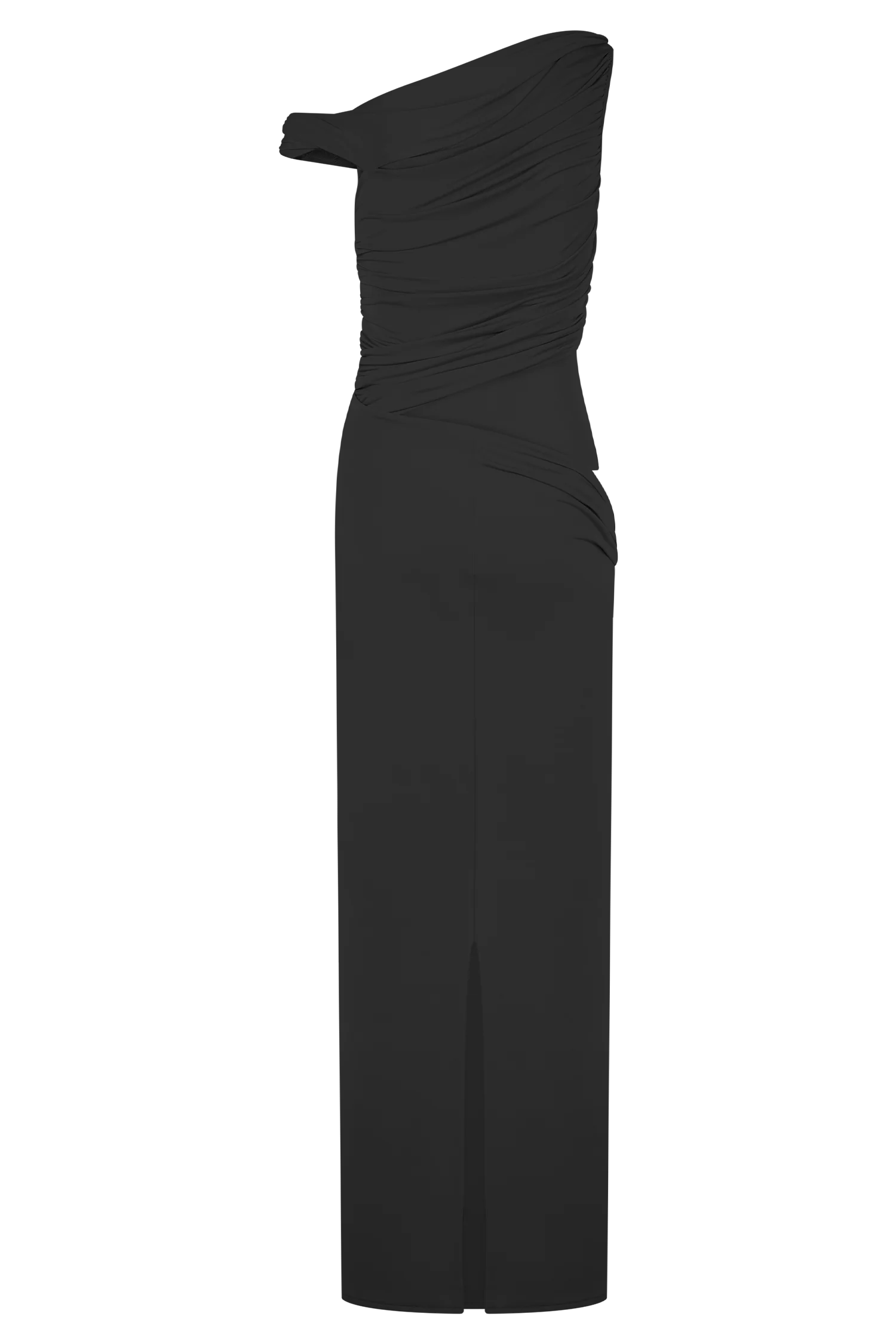 Callen One Shoulder Slinky Maxi Dress - Black - Image 7