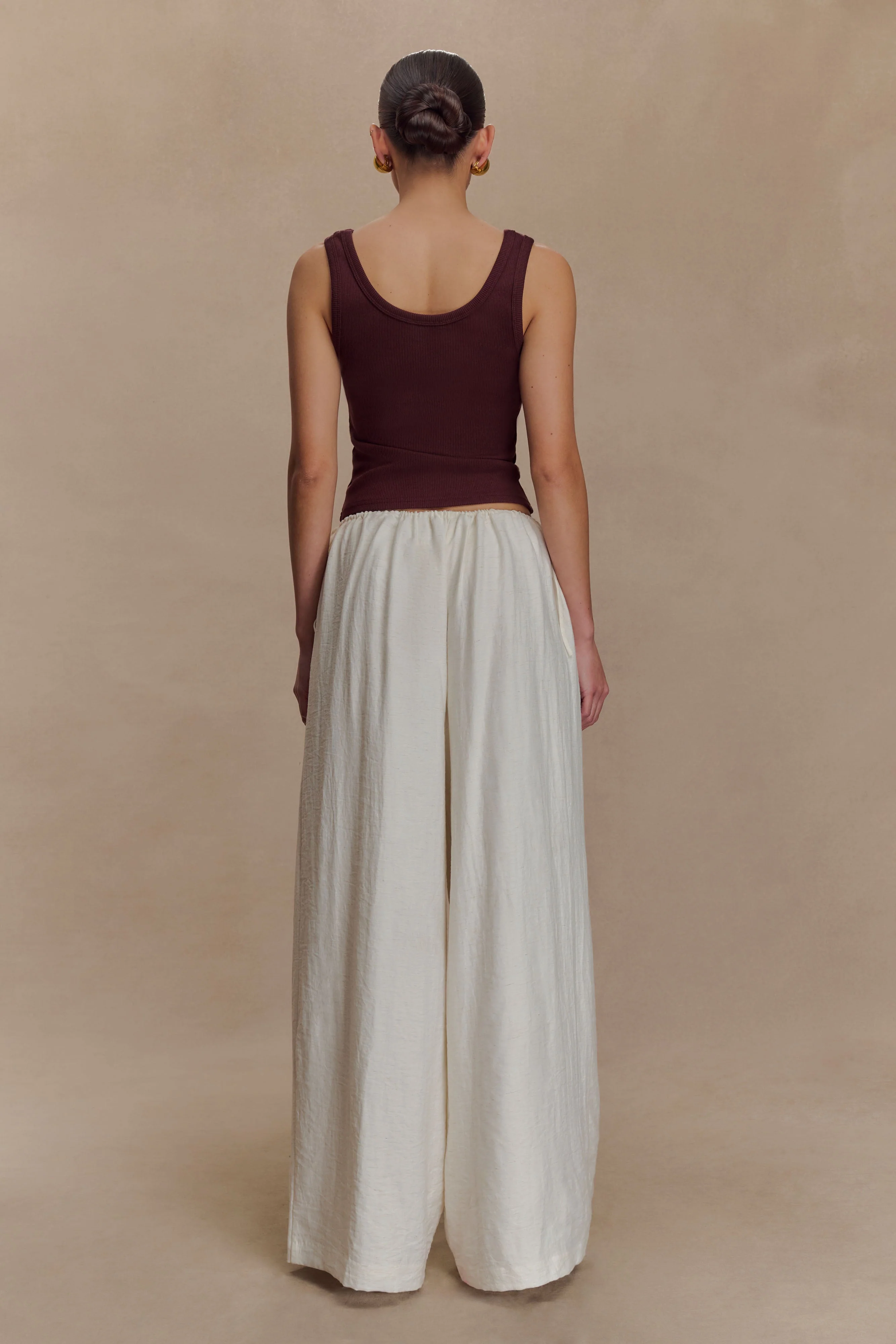 Callum Drawstring Straight Leg Pants - White - Image 2