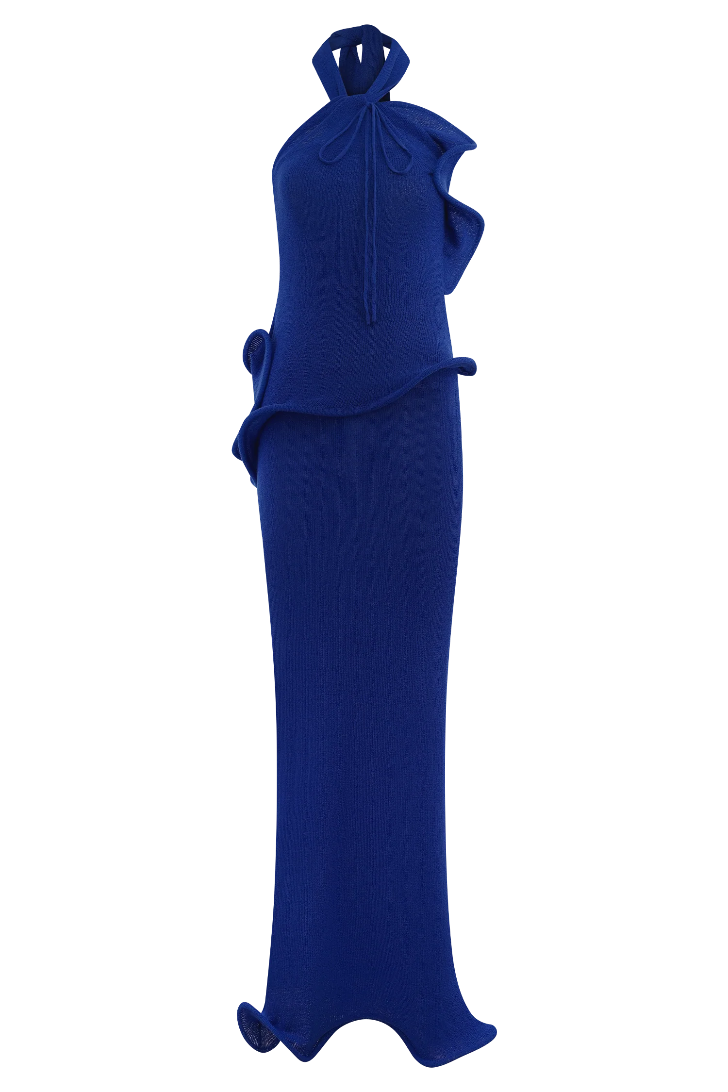 Caprice Halter Knit Maxi Dress - Cobalt - Image 10