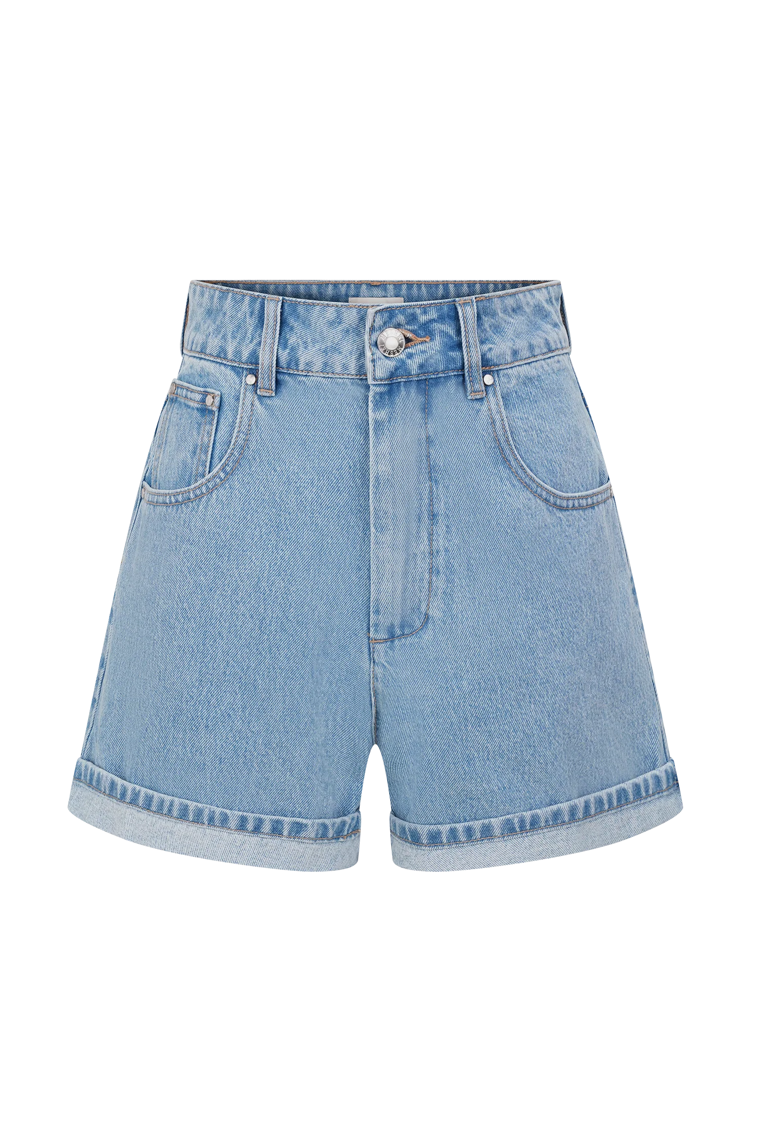 Carlene Cuffed Denim Shorts - Classic Blue - Image 10