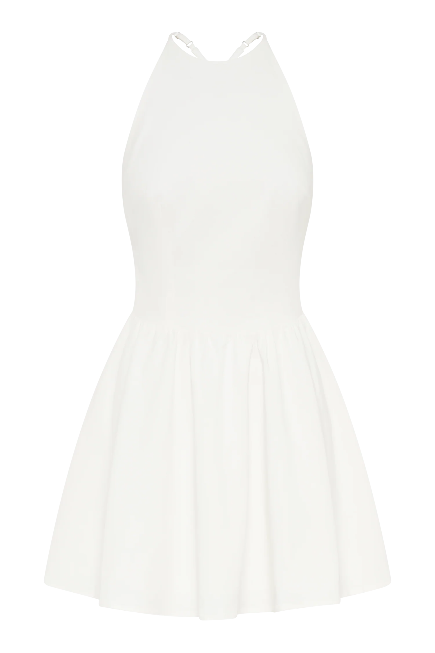 Carolina Cotton Halter Mini Dress - White - Image 10