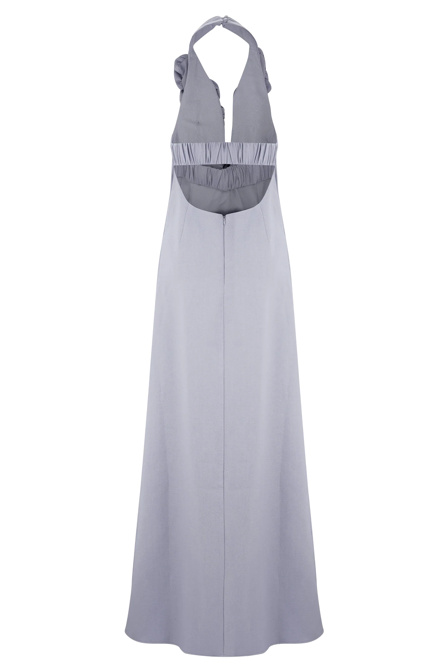 Carolyn Linen Bubble Maxi Dress - Misty Blue - Image 12