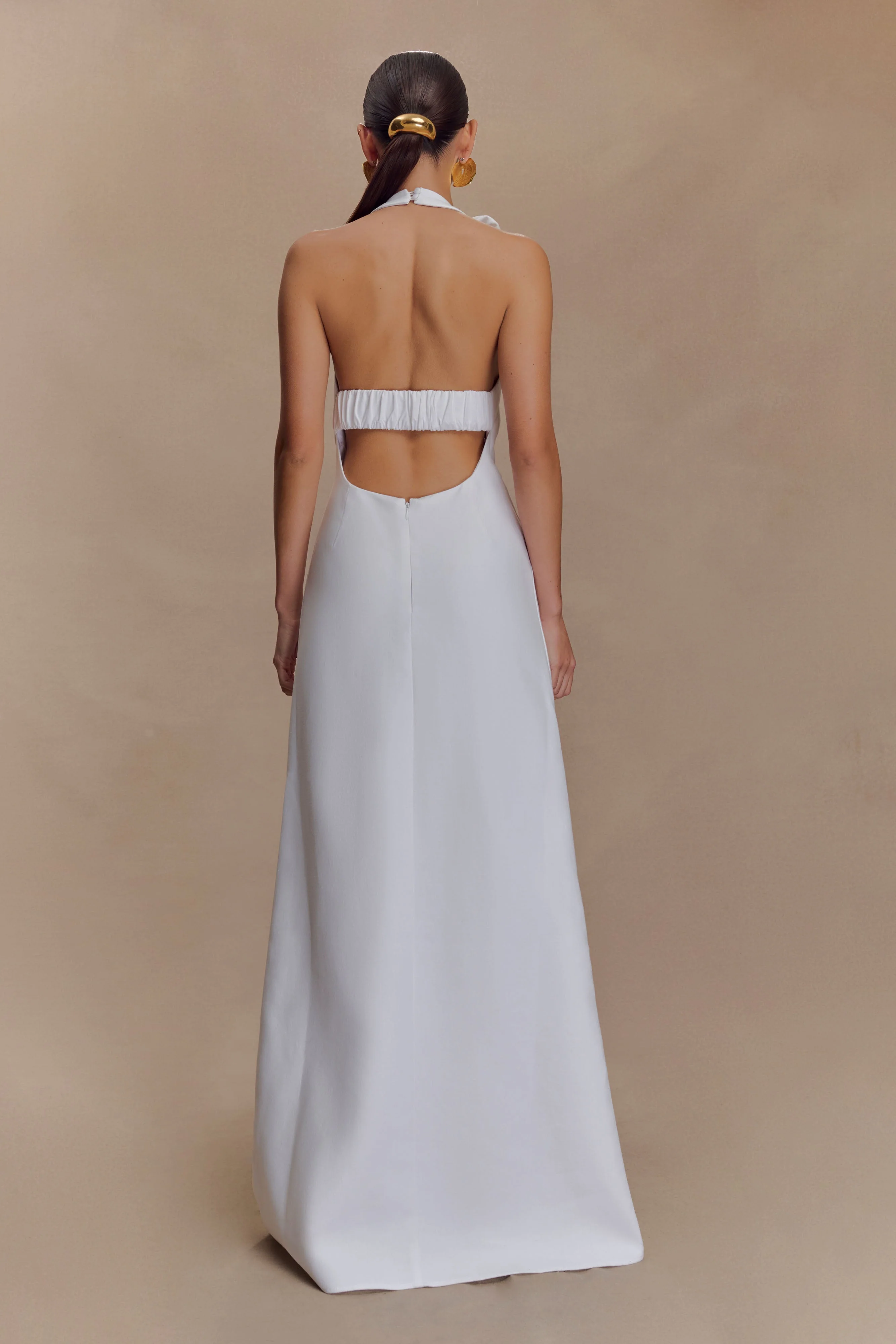 Carolyn Linen Bubble Maxi Dress - White - Image 2