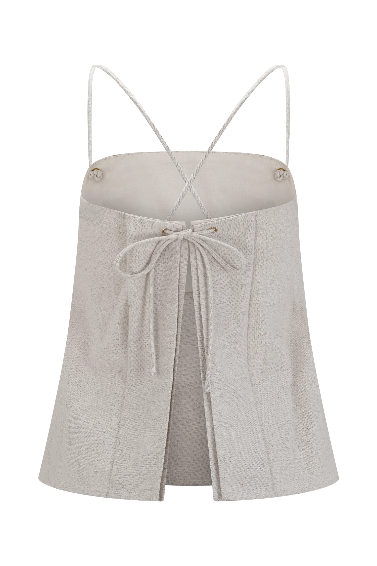 Casey Linen Corded Embroidered Linen Top - Natural - Image 10