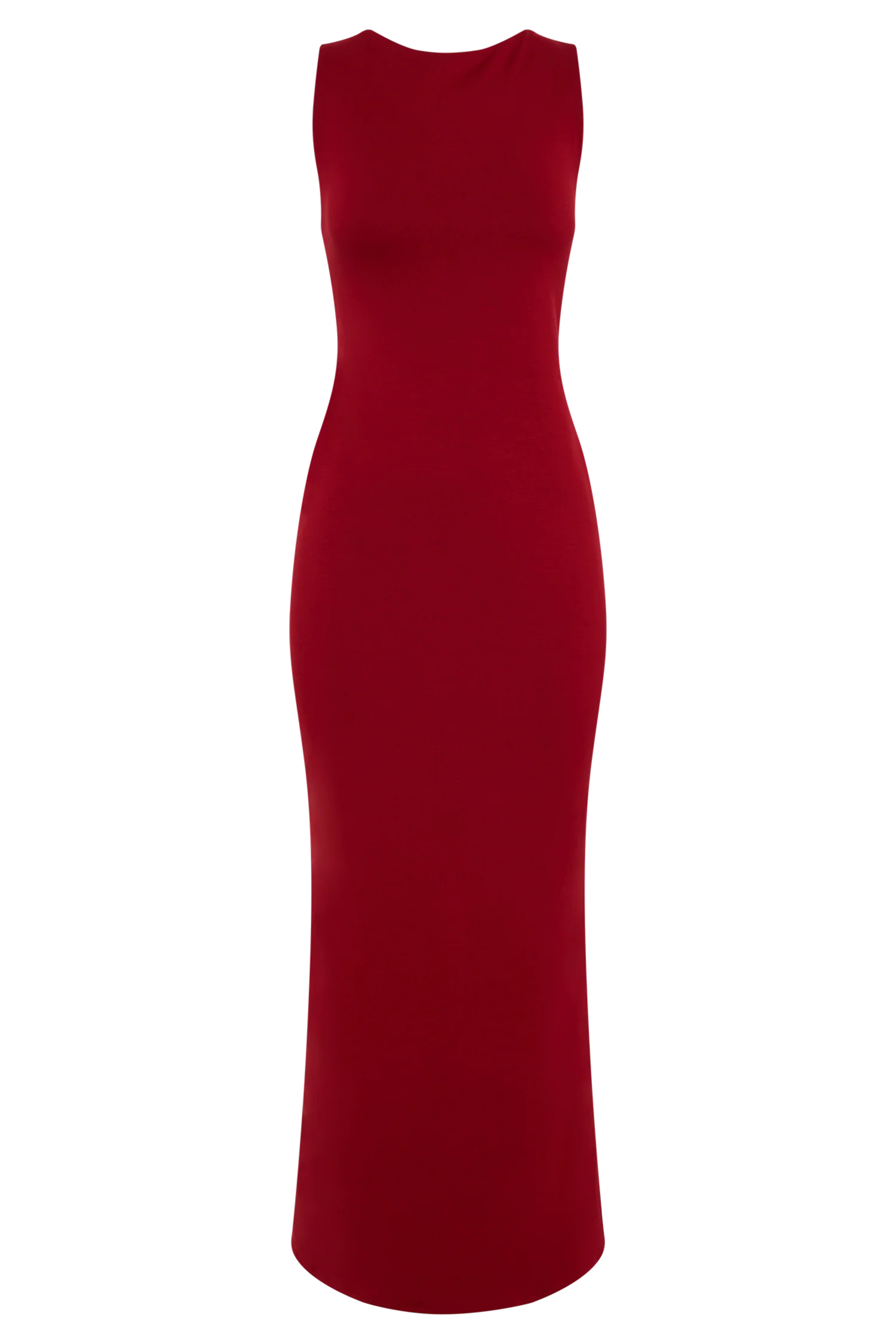 Catelyn Asymmetrical Scuba Jersey Midi Dress - Ruby - Image 11