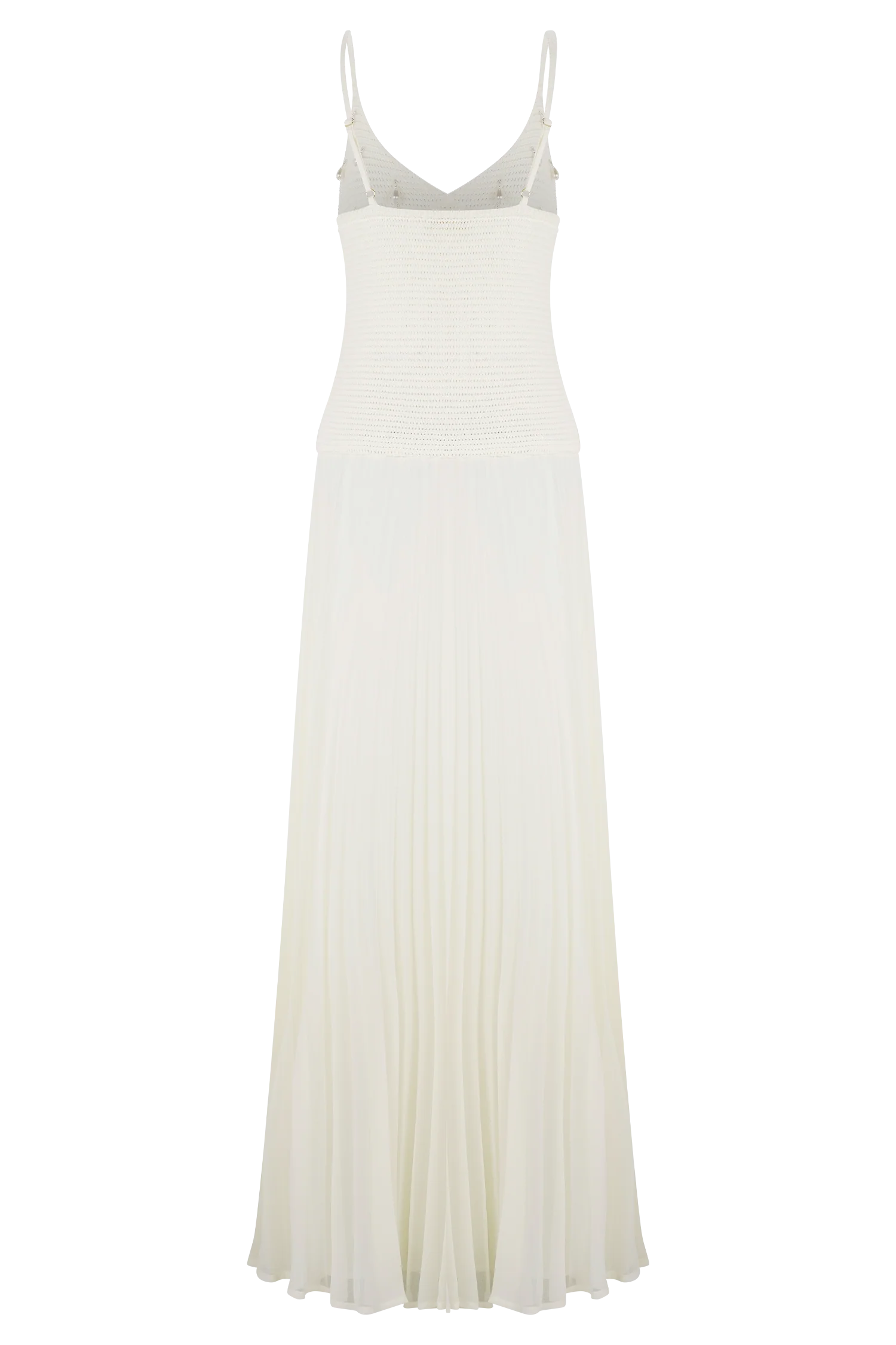 Catherine Crochet Pearl Maxi Dress - White - Image 6