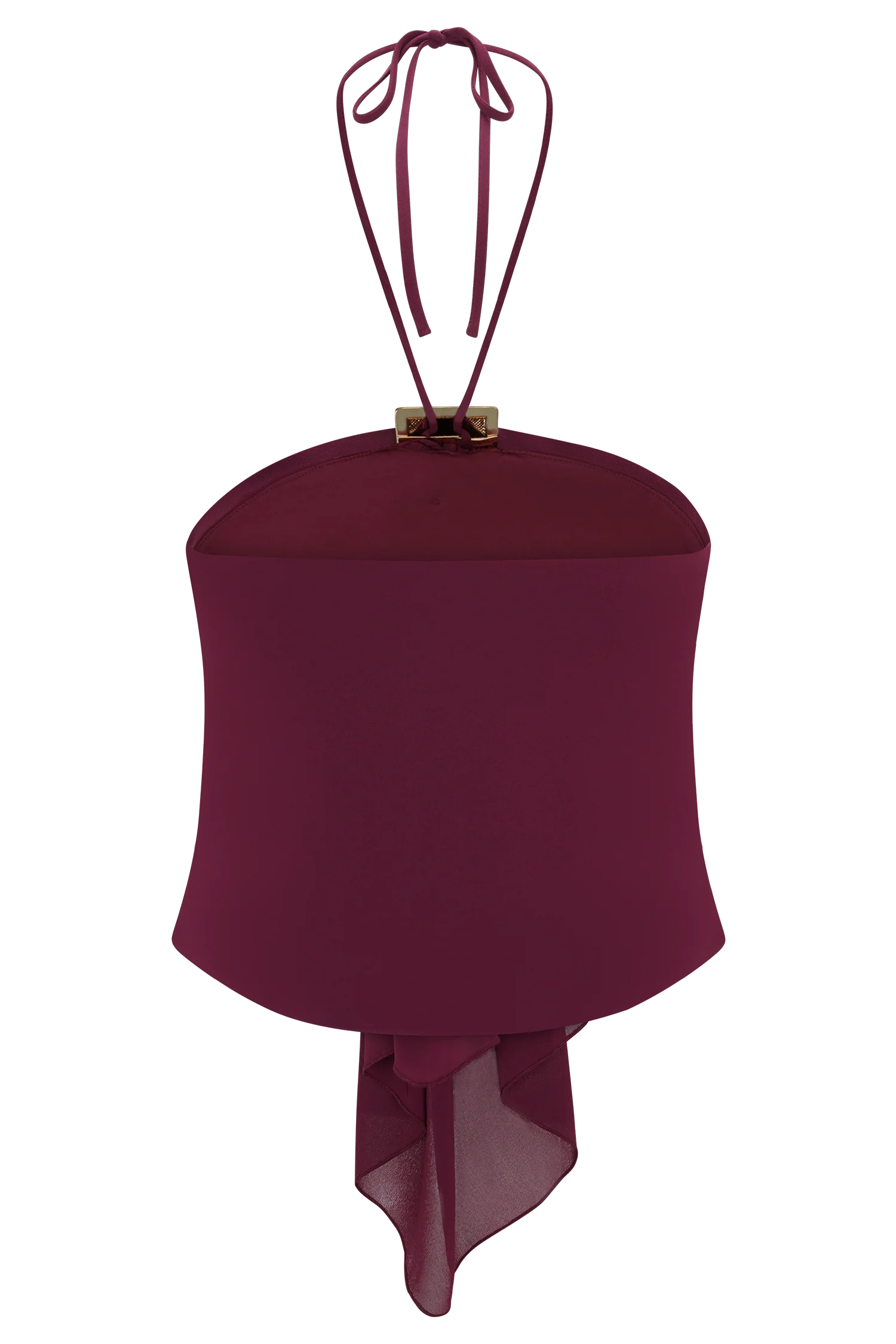 Celina Chiffon Halter Top With Hardware - Cherry Red - Image 8