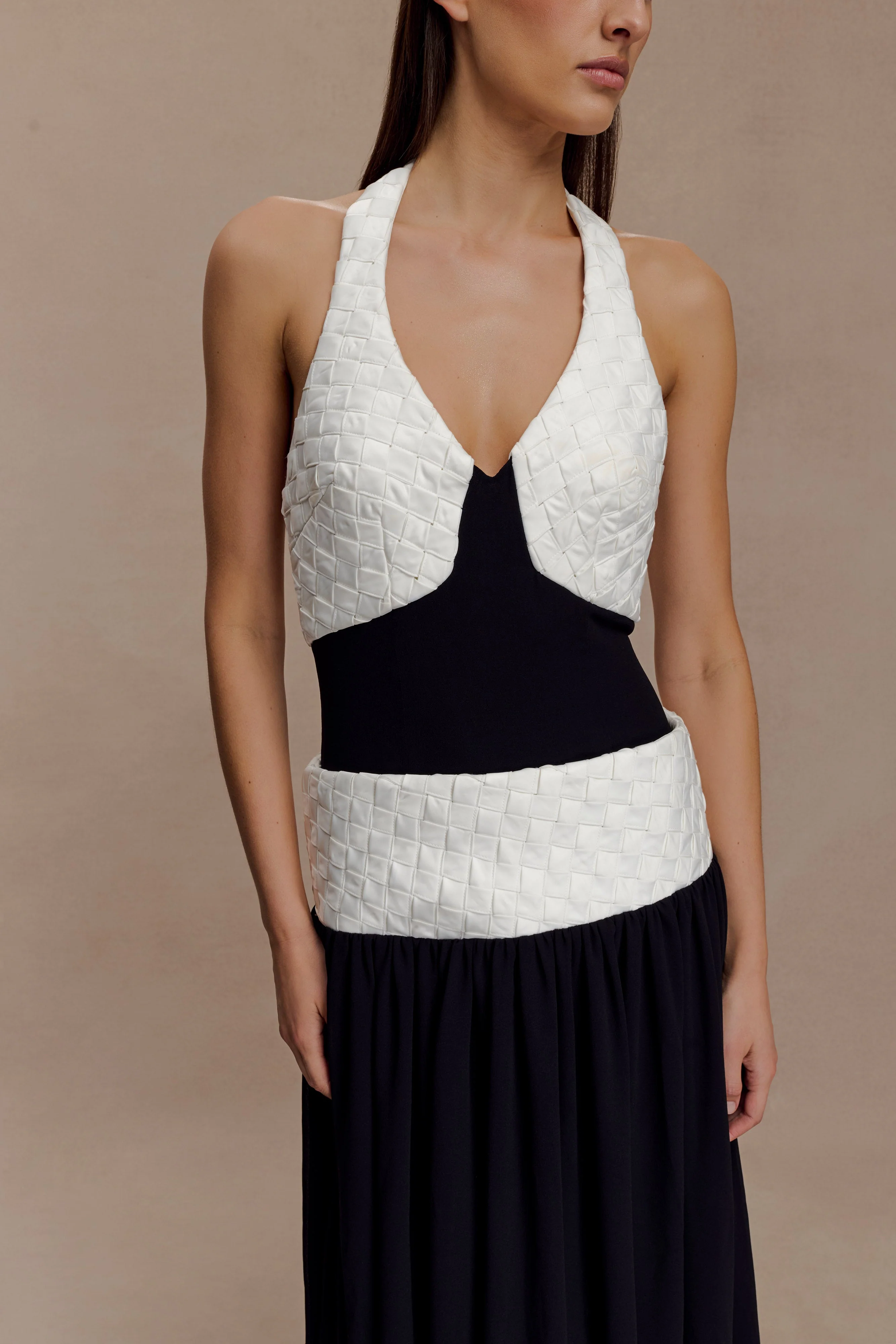 Celine Chiffon Maxi Dress - Black/White - Image 3