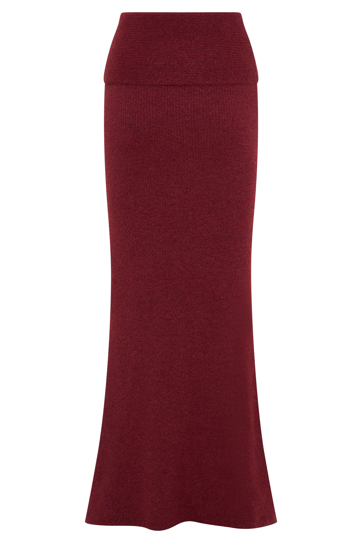 Charlotte Knit Maxi Skirt With Overlay - Merlot - Image 10