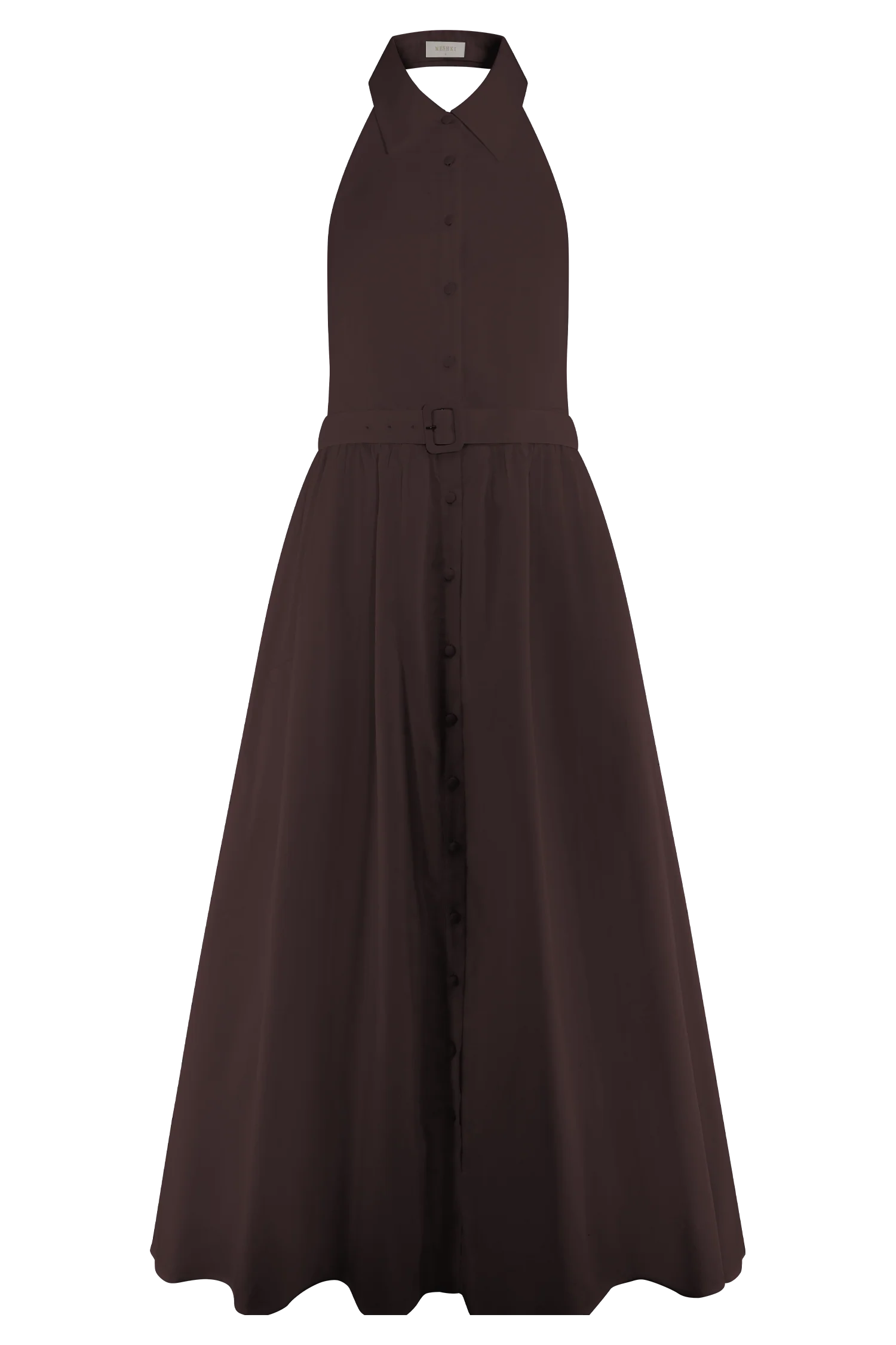 Cindy Collared Midi Dress - Chocolate - Image 9