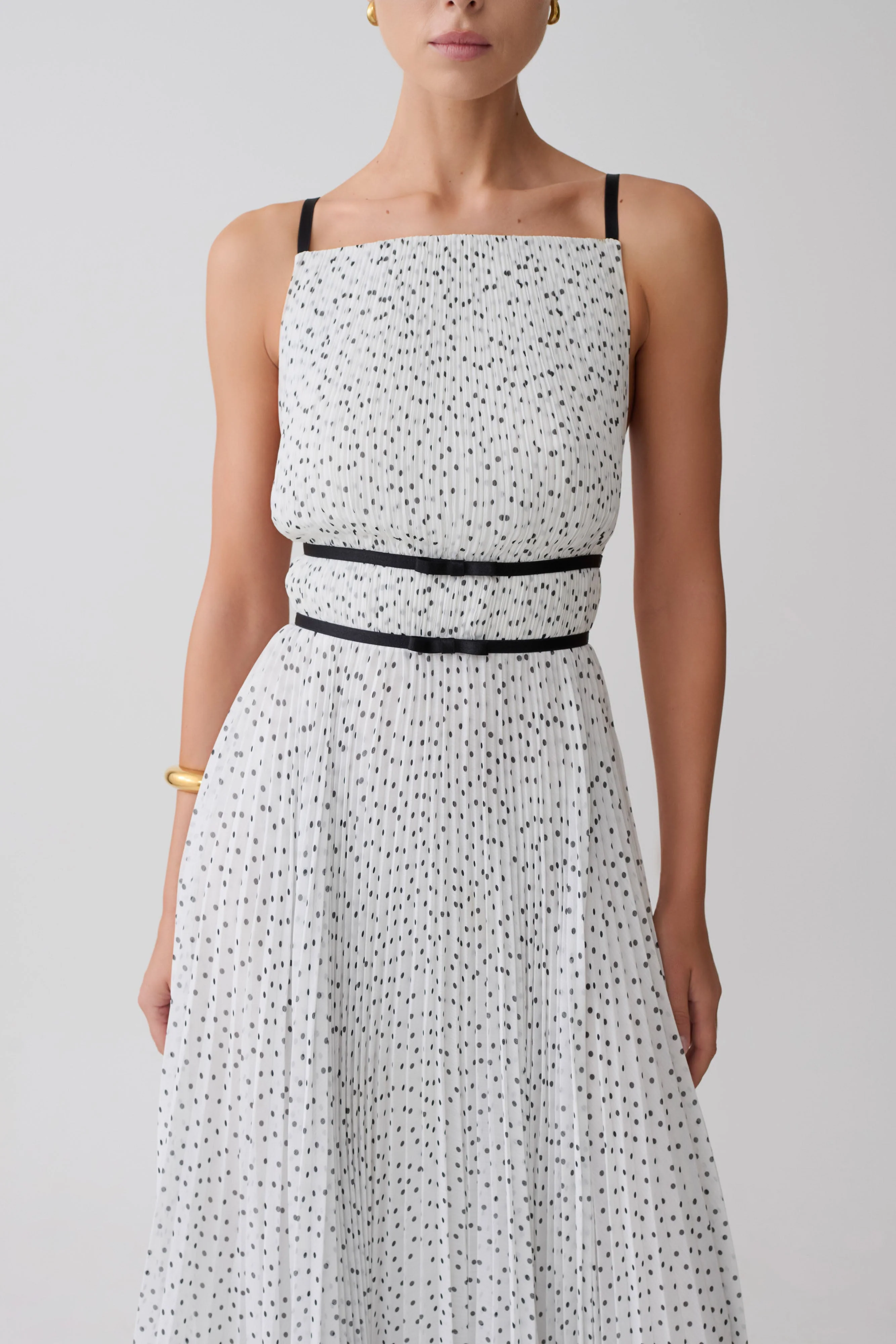 Clarisse Pleated Maxi Dress - Polka Dot - Image 3