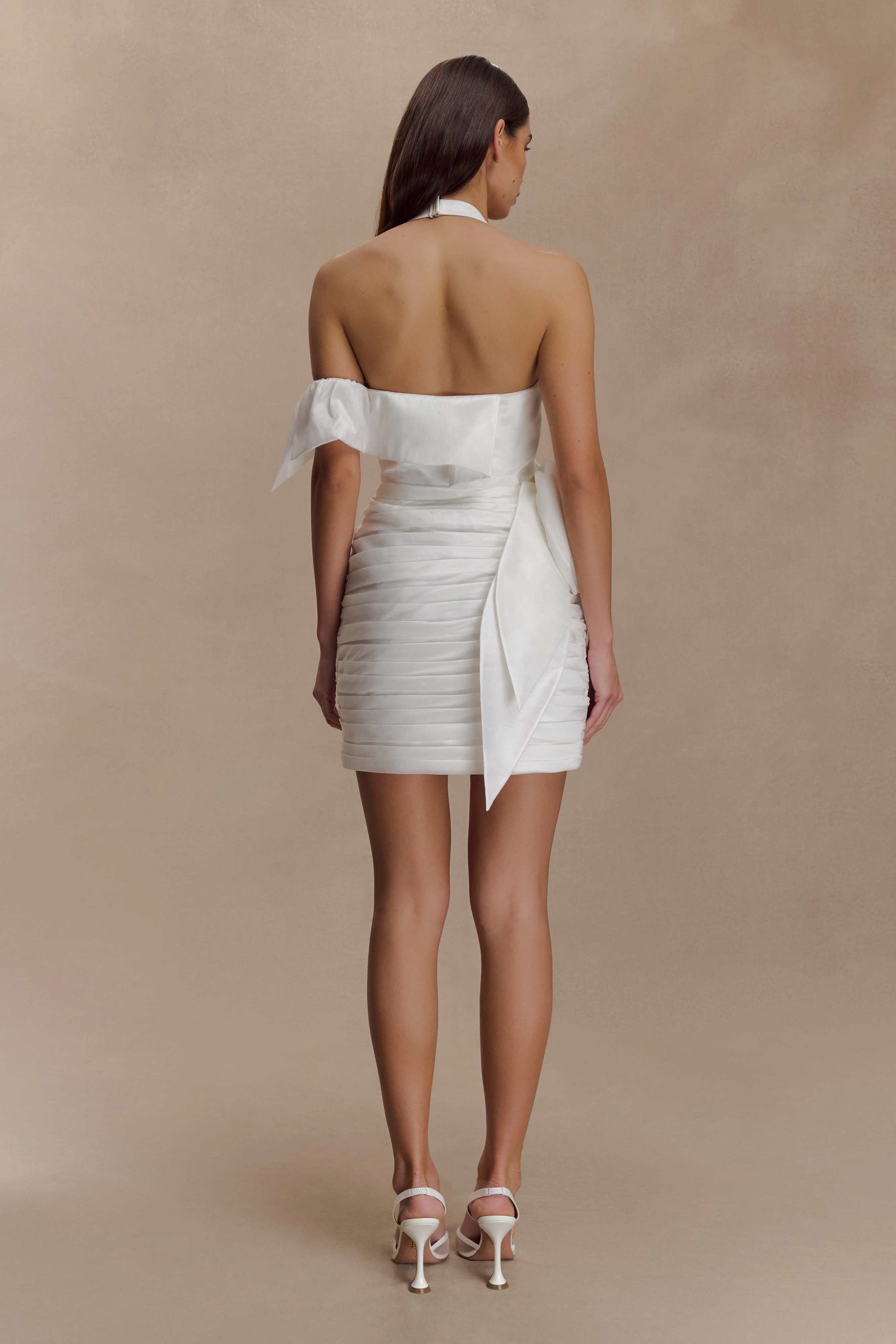 Claudine Taffeta Floral Mini Dress - White - Image 4