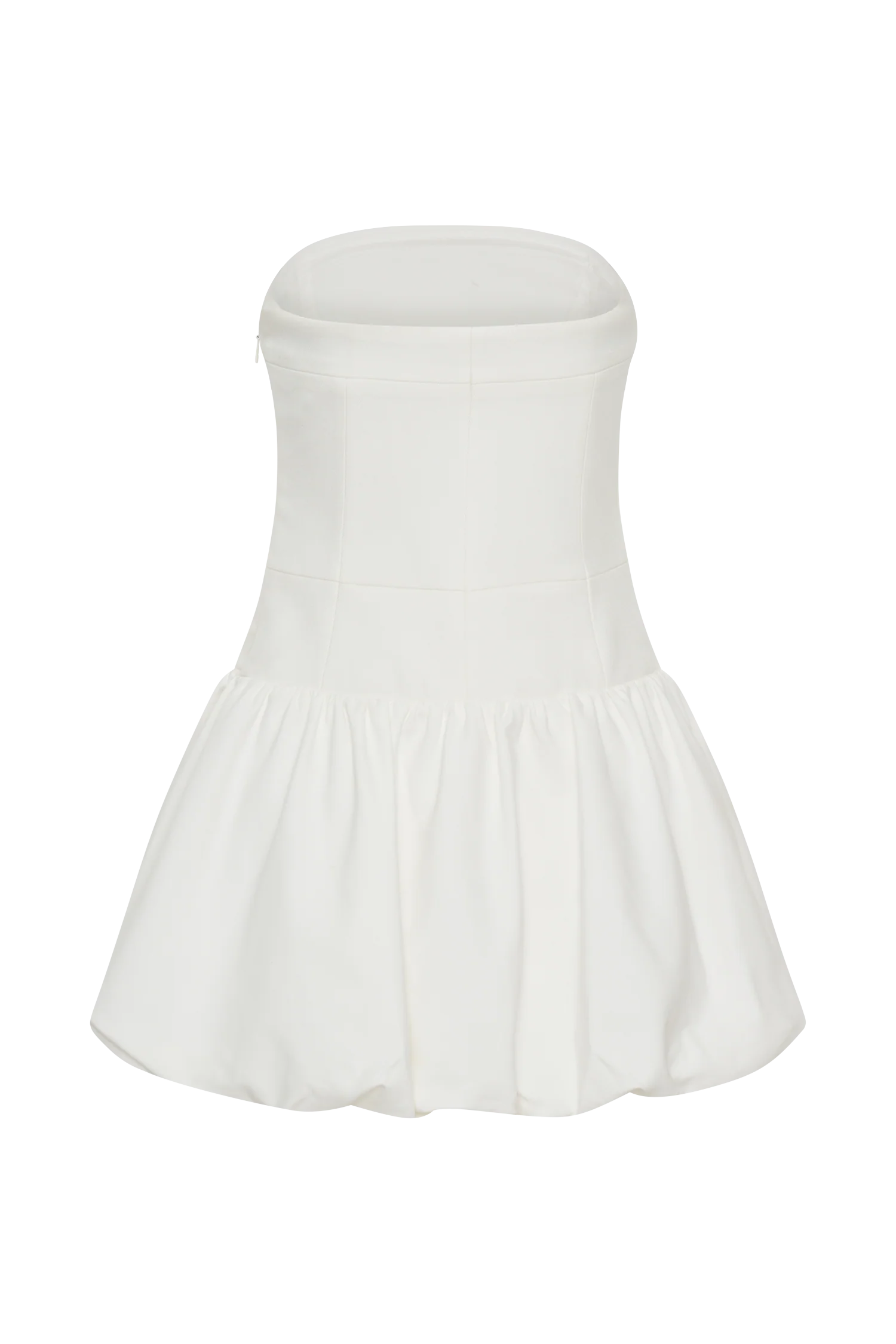 Clementina Strapless Bubble Mini Dress - White - Image 8