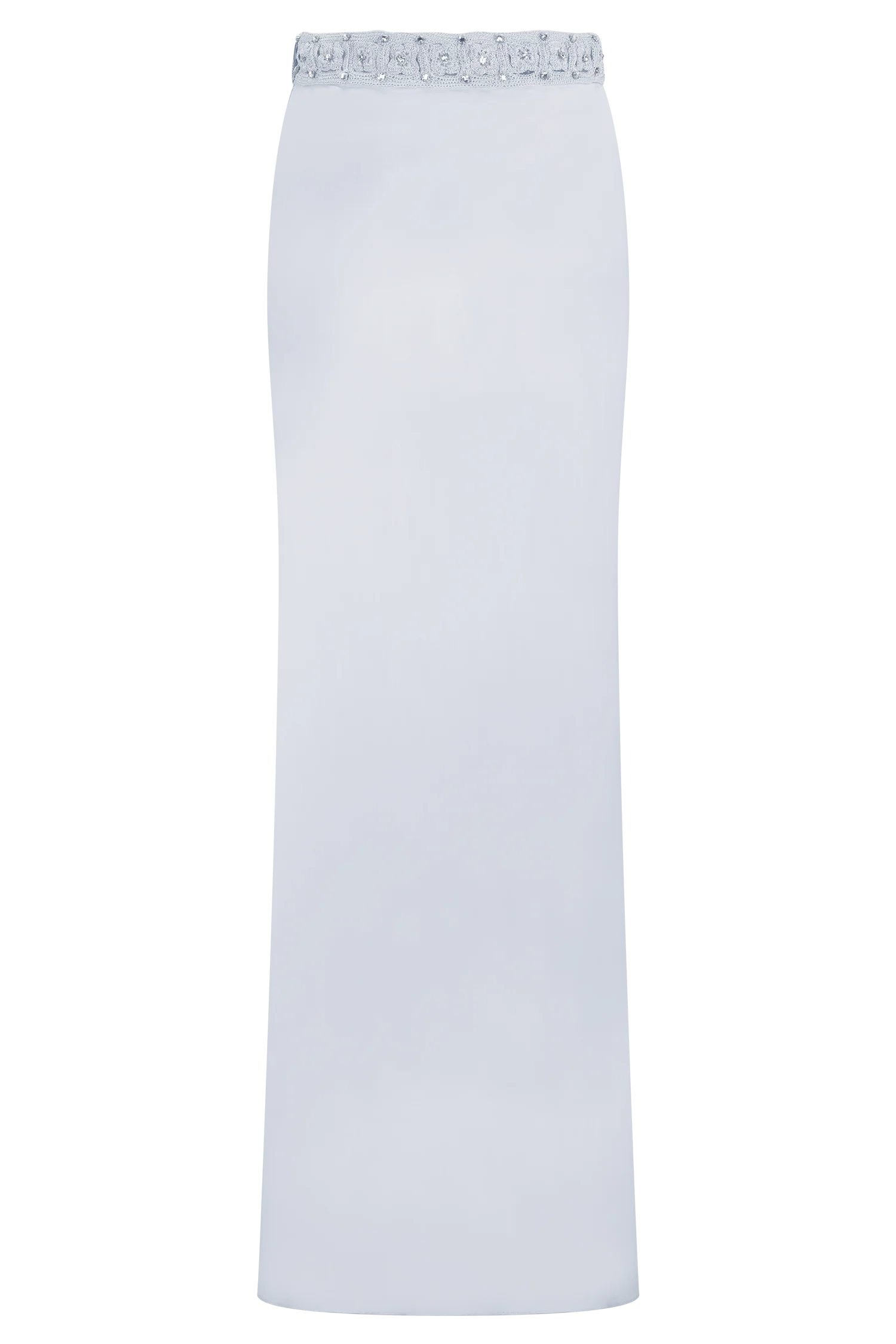 Clementine Chiffon Hand Beaded Maxi Skirt - Pale Blue - Image 8