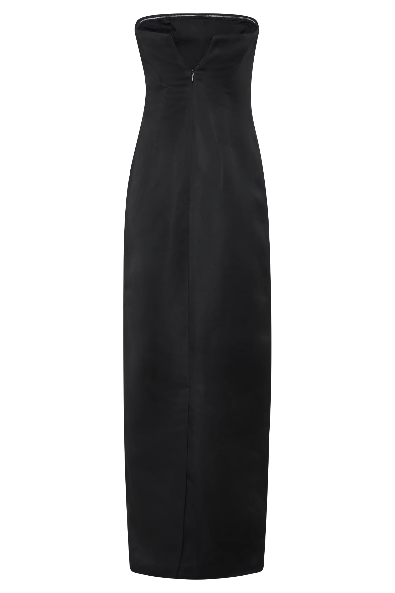 Cyrill Strapless Satin Structured Maxi Dress - Black - Image 9