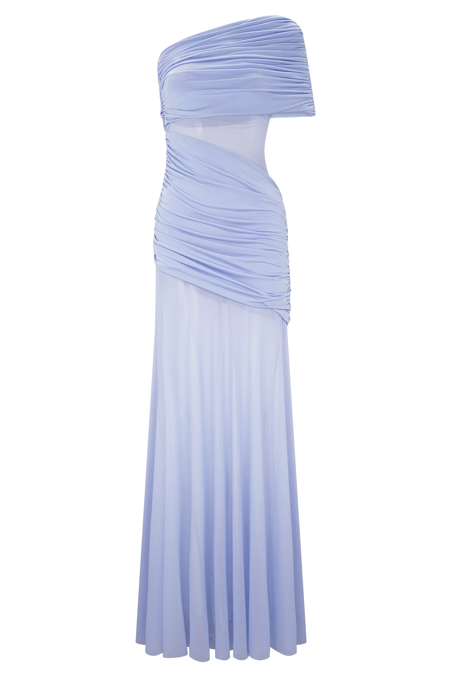 Dallas One Shoulder Mesh Maxi Dress - Lavender - Image 7