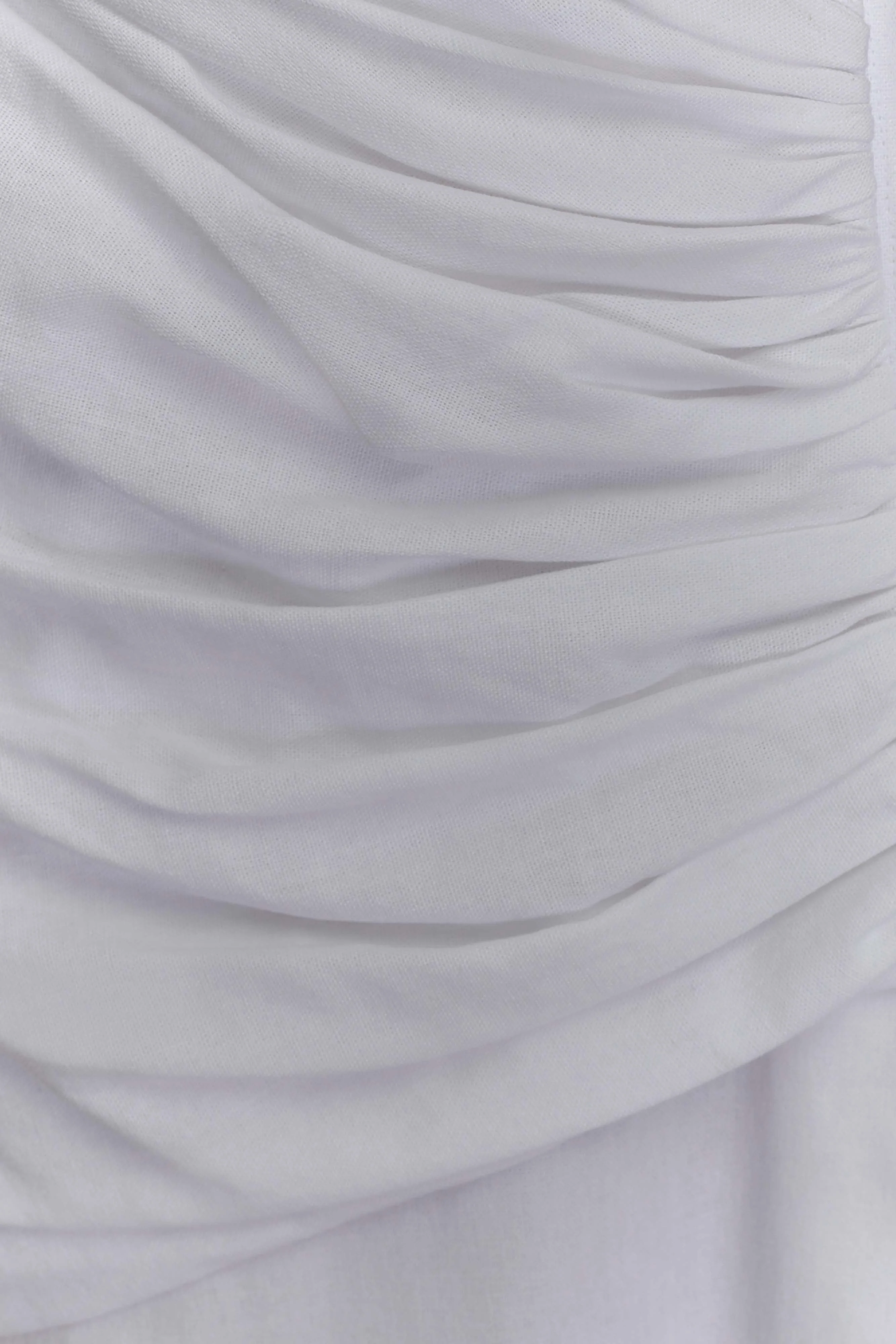 Dante Ruched Linen Midi Dress - White - Image 9