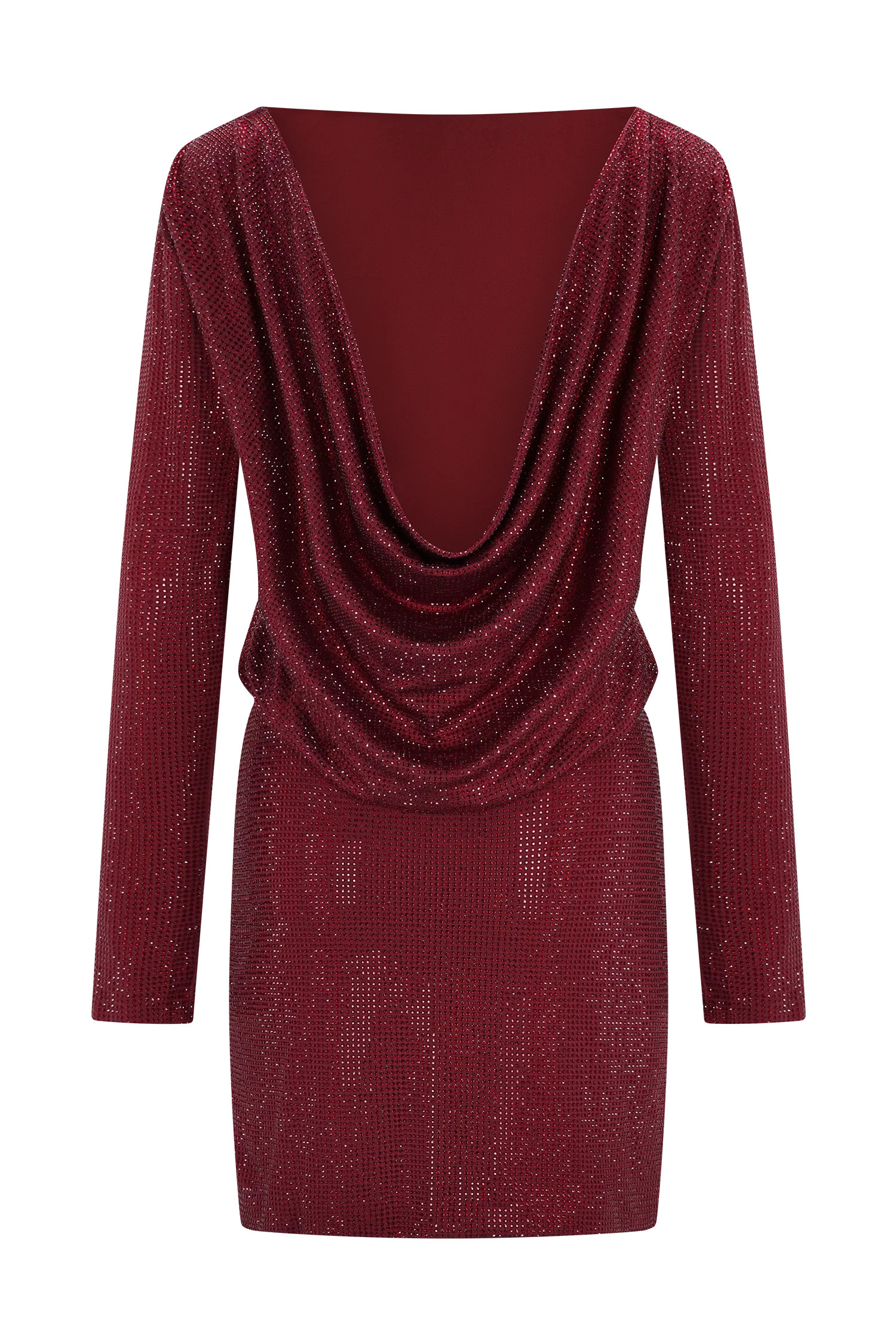 Darius Diamante Cowl Mini Dress - Wine - Image 5