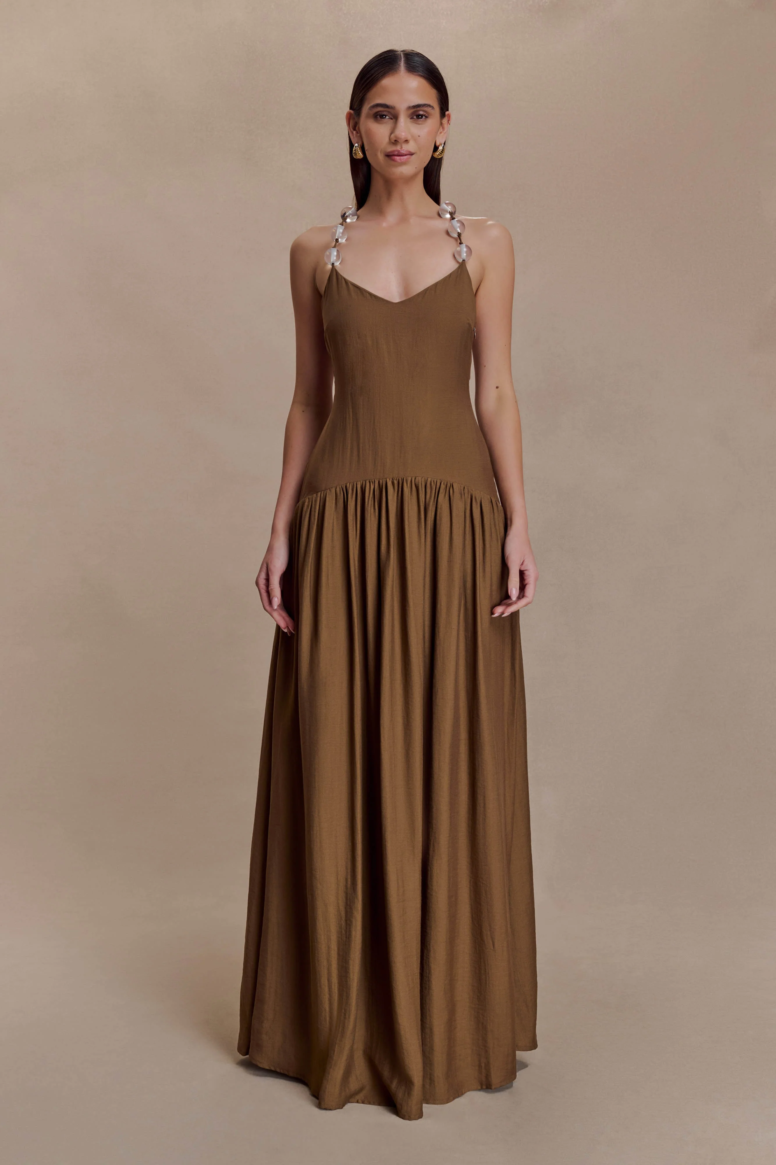 Darling Linen Maxi Dress - Chocolate - Image 2