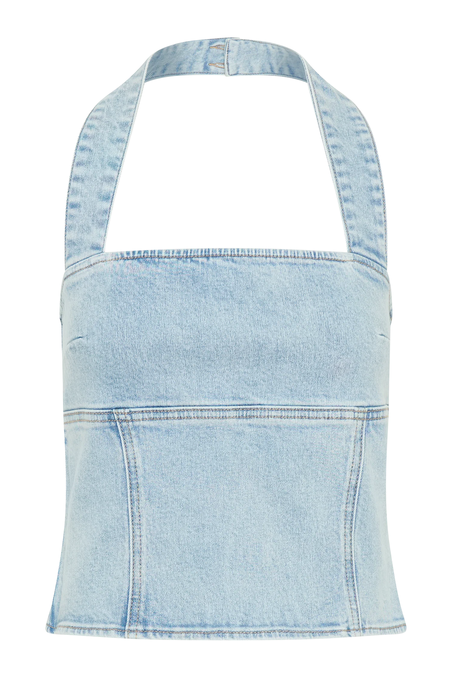 Dayna Denim Halter Top - Light Blue - Image 9