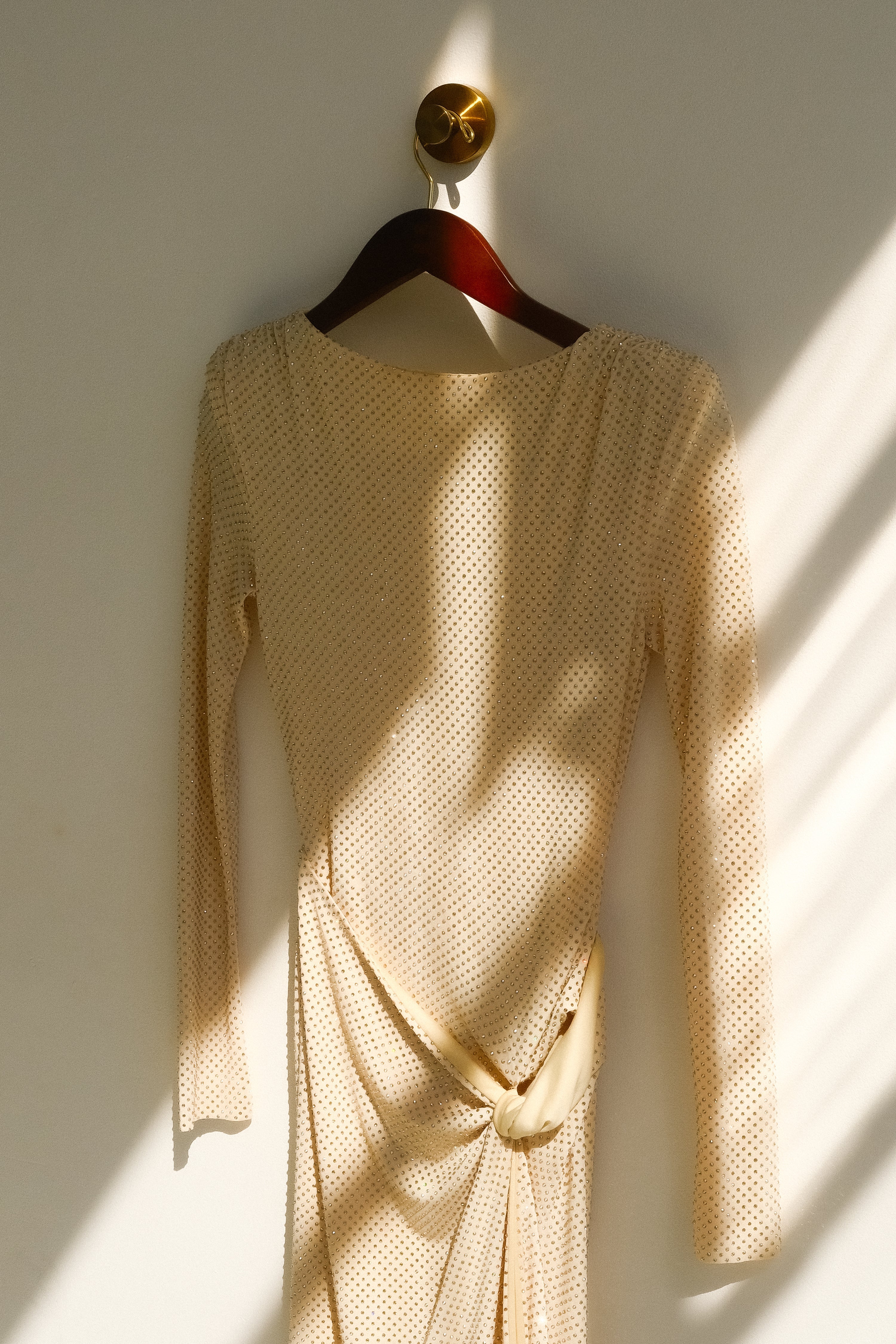 Deanna Long Sleeve Diamante Maxi Dress - Gold - Image 10