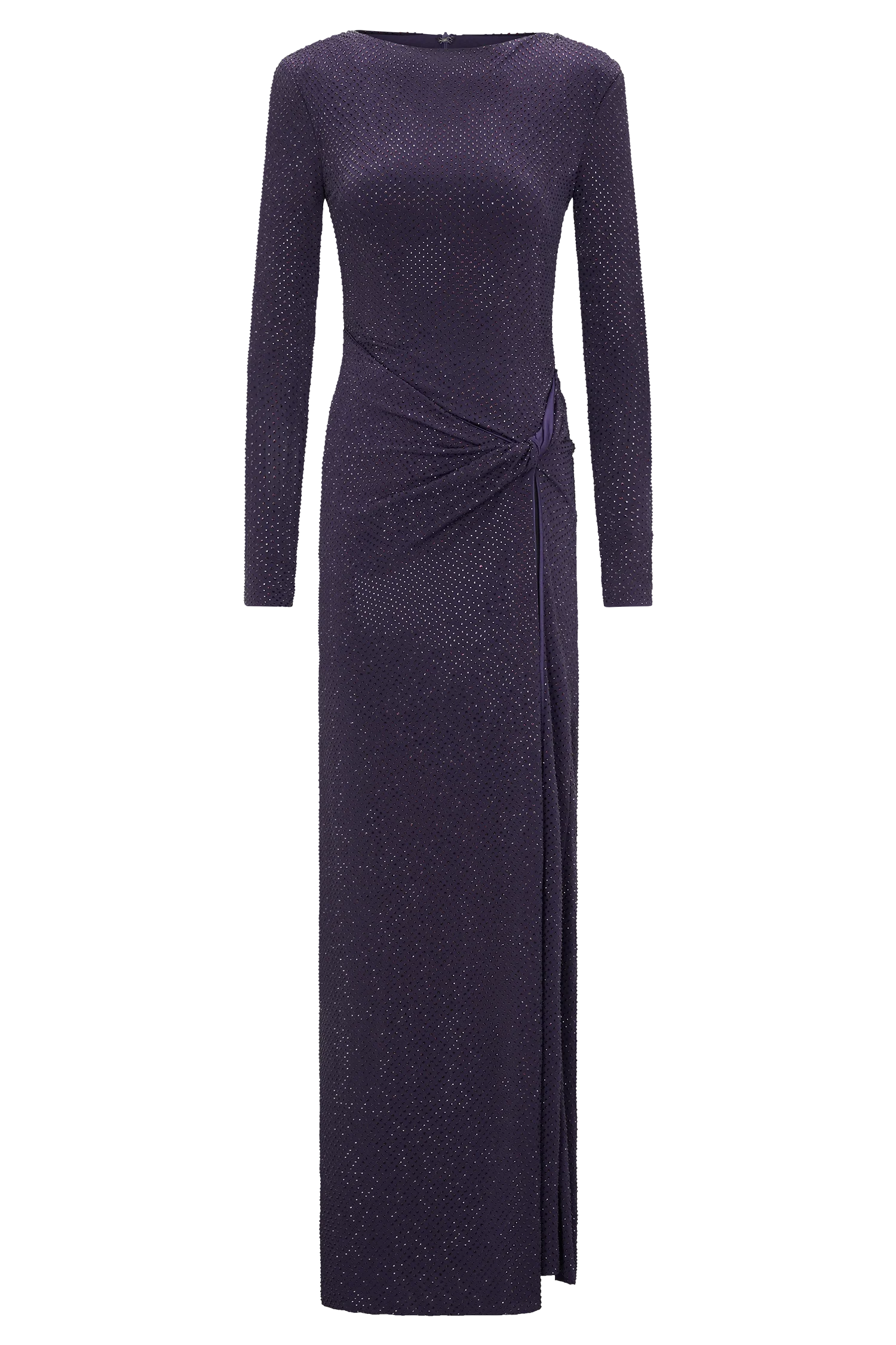 Deanna Long Sleeve Diamante Maxi Dress - Purple - Image 6