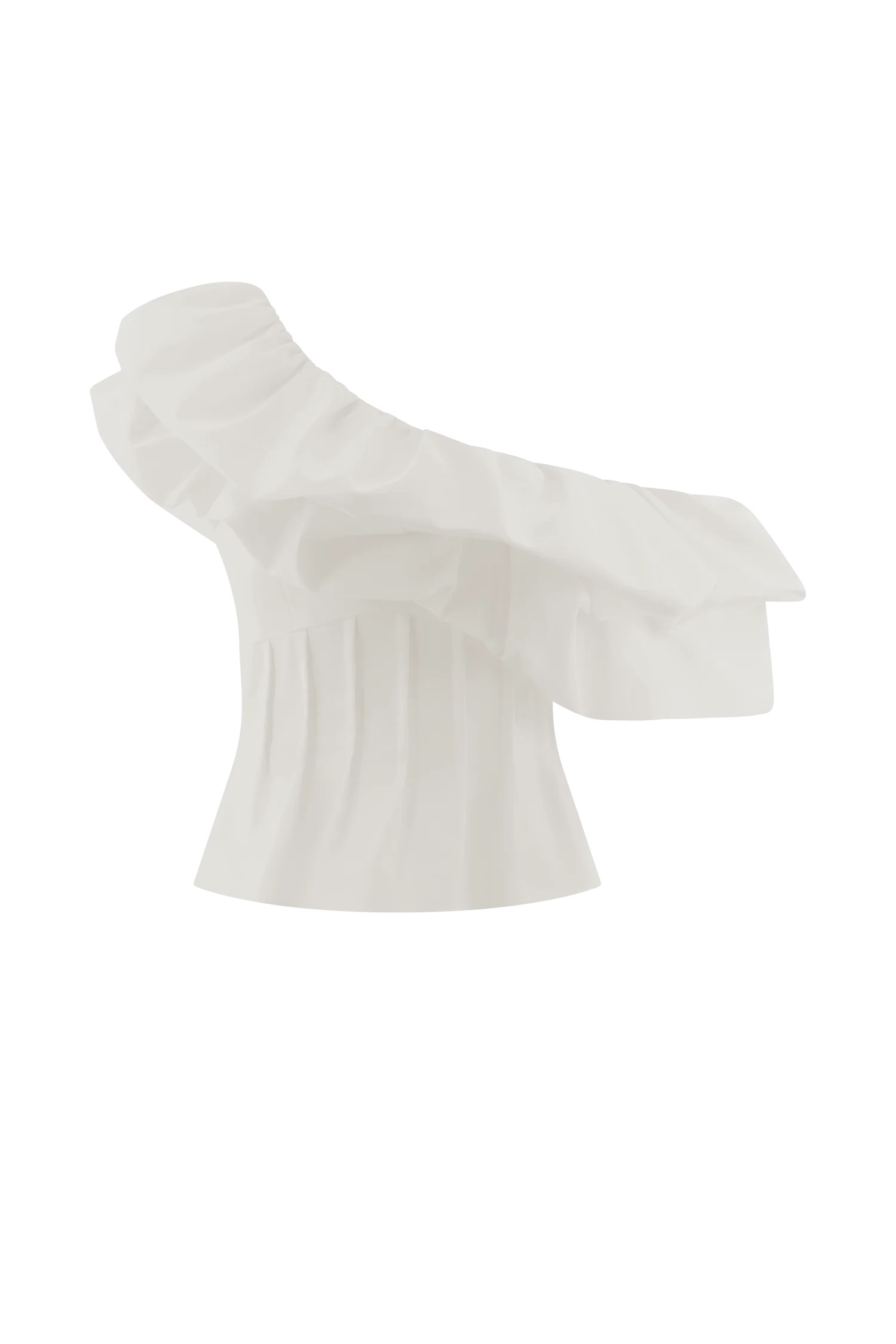 Debbie One Shoulder Bubble Top - White - Image 8