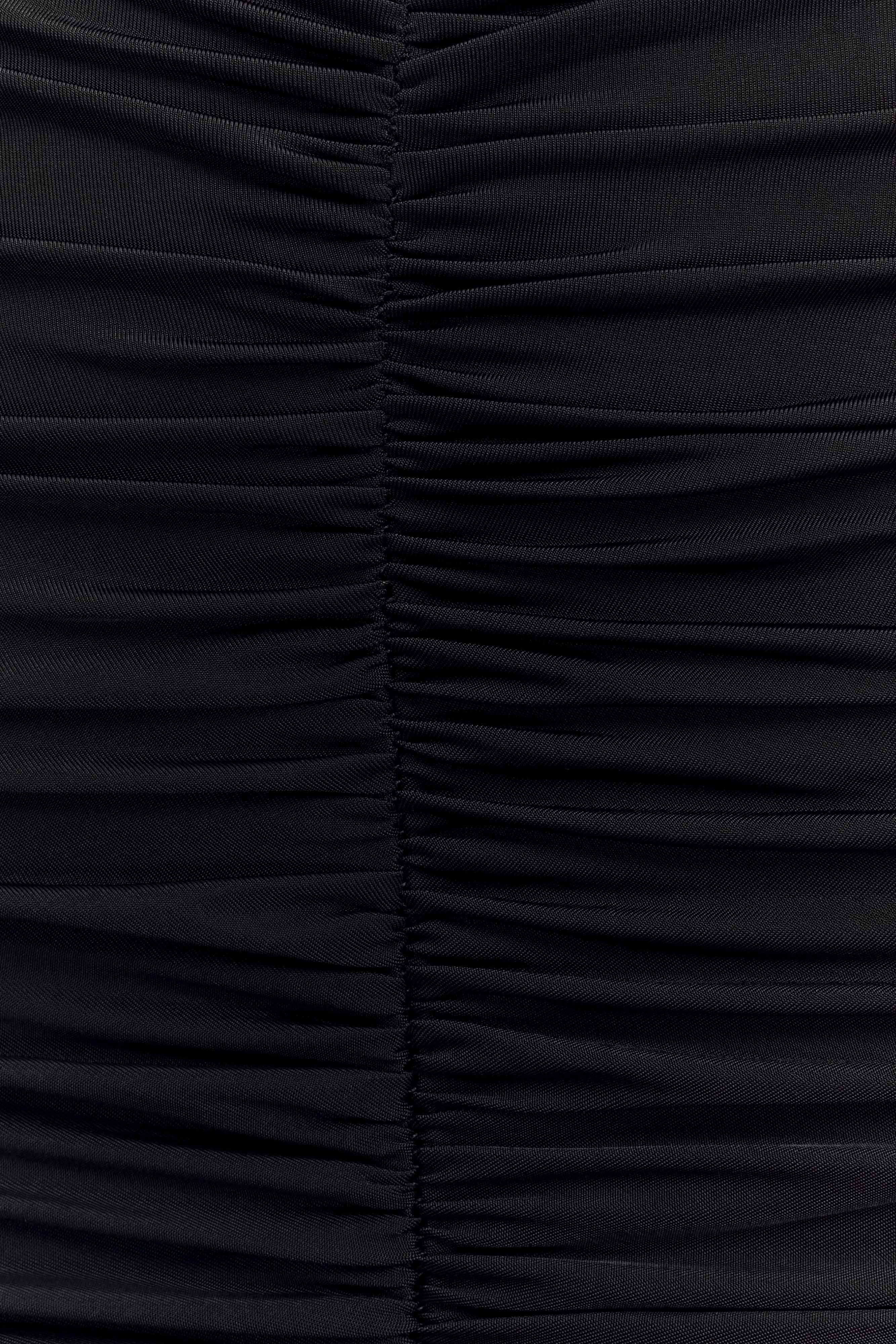 Delaney Slinky And Mesh Maxi Dress - Black - Image 3