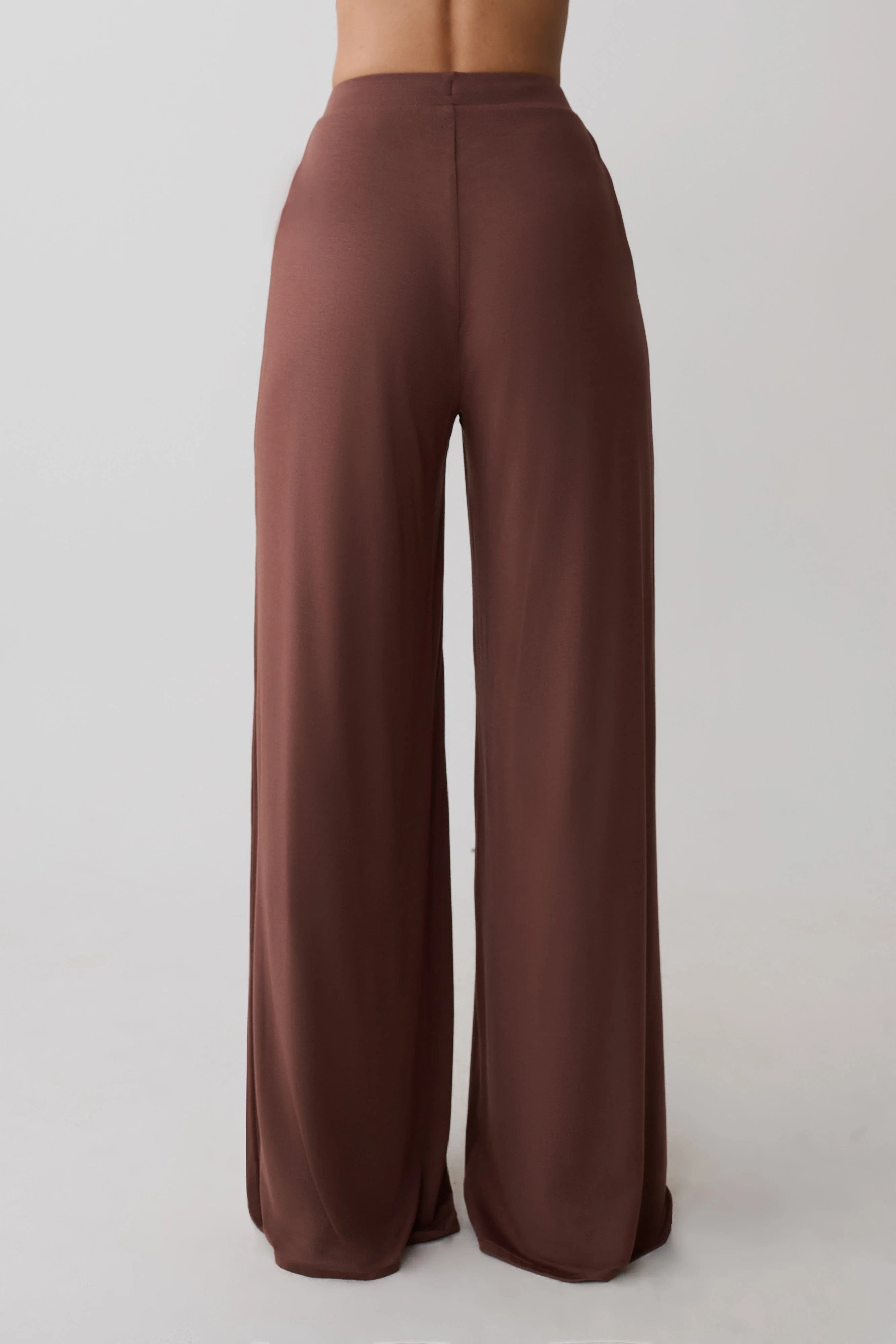 Dewi Wide Leg Modal Pants - Chocolate - Image 6