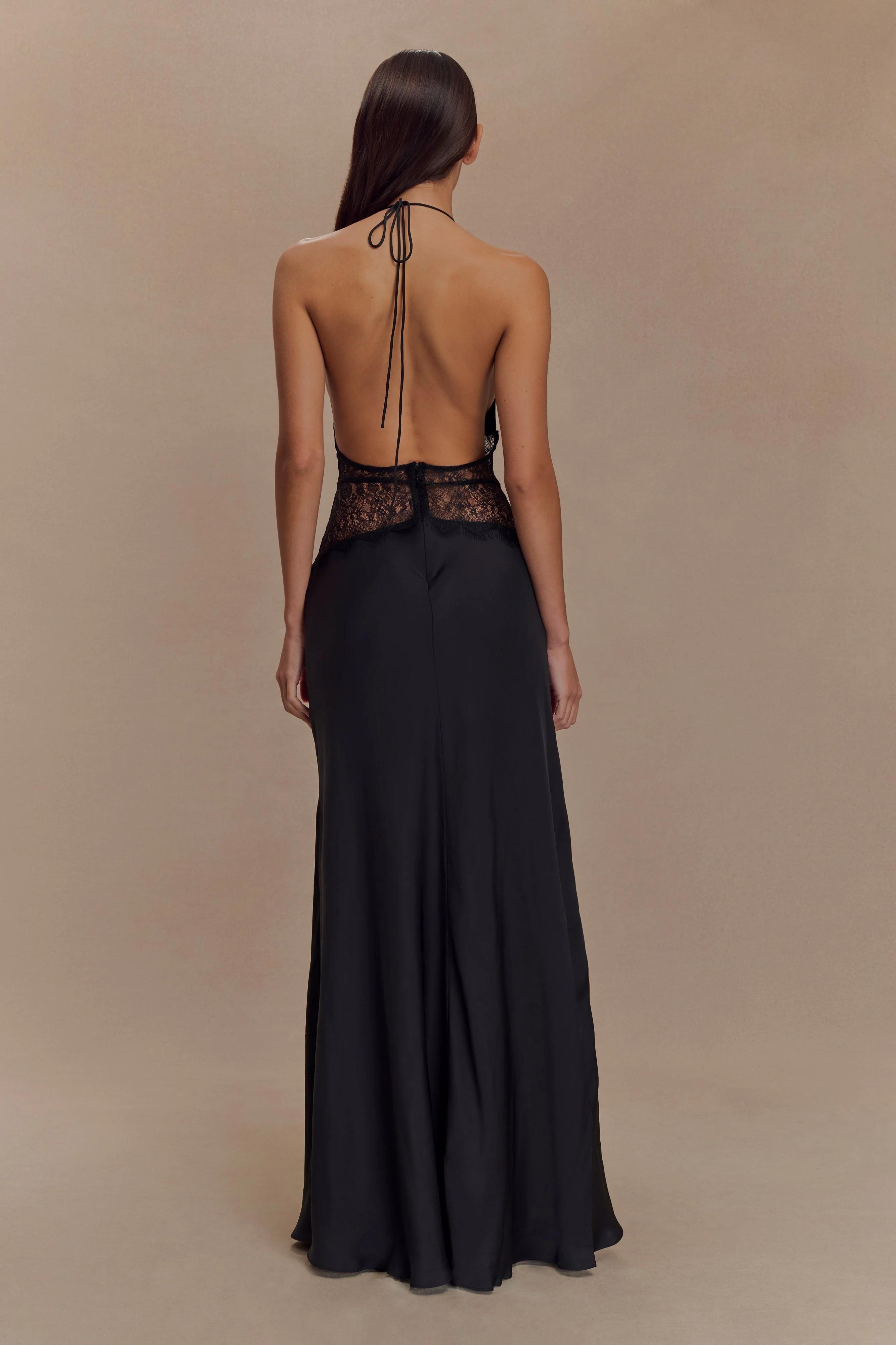 Dinah Lace And Satin Maxi Dress - Black - Image 2