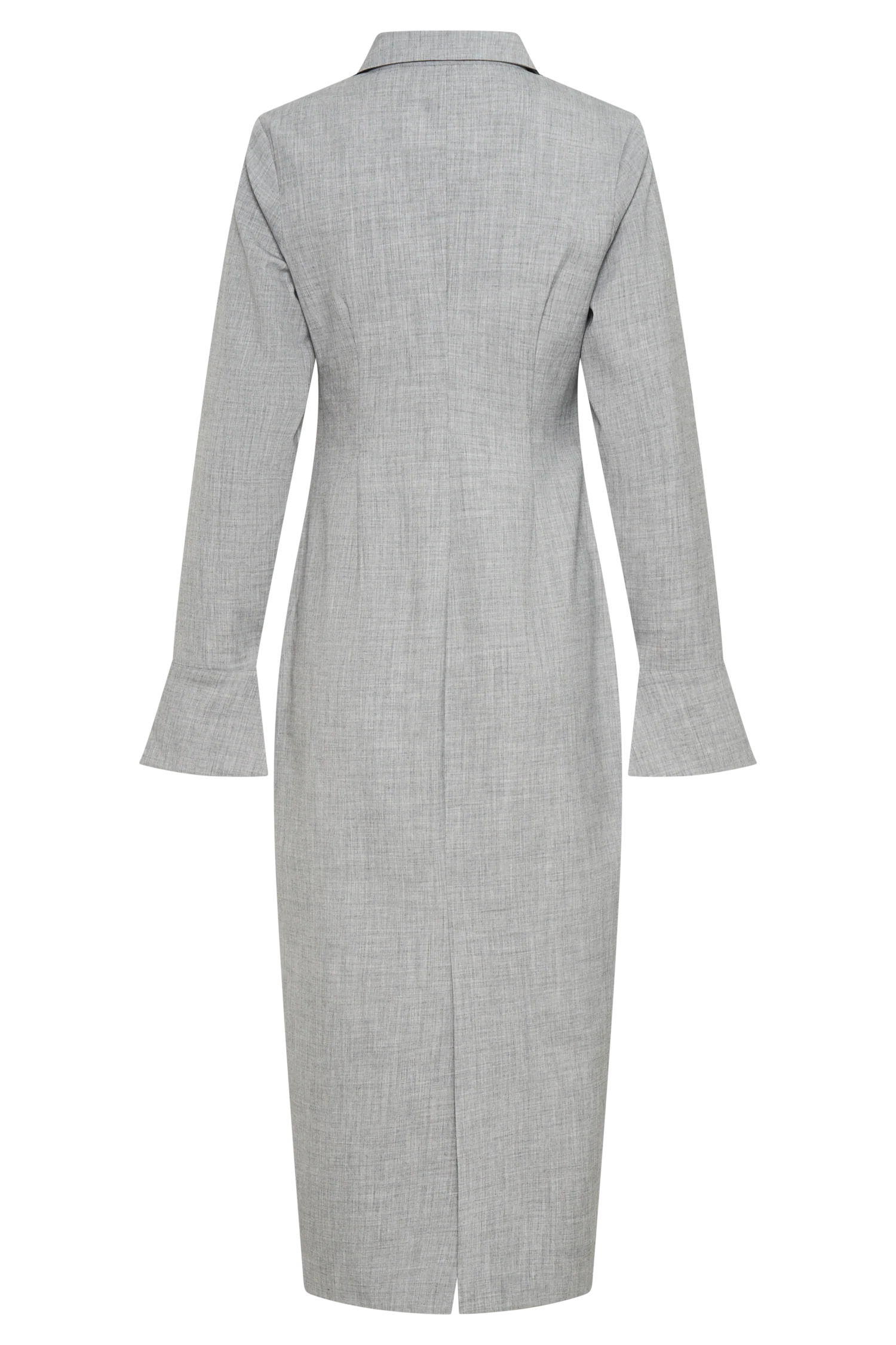 Dorian Fitted Shirt Midi Dress - Charcoal Marle - Image 9