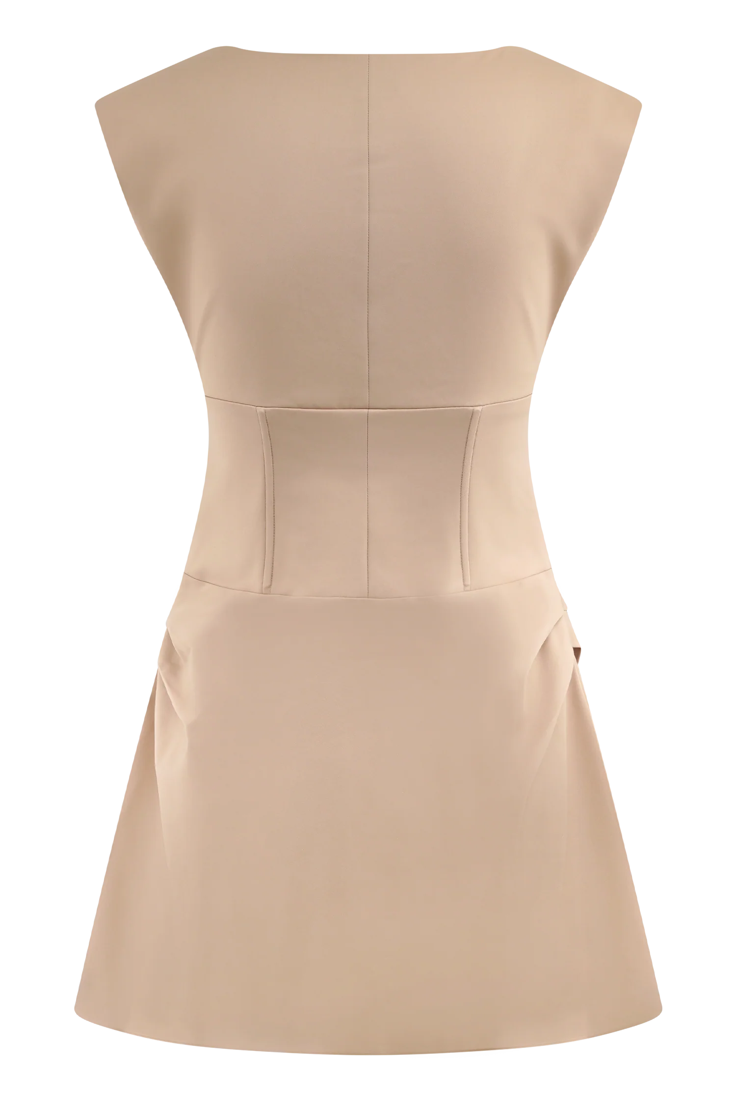 Doris Sleeveless Mini Dress - Camel - Image 8