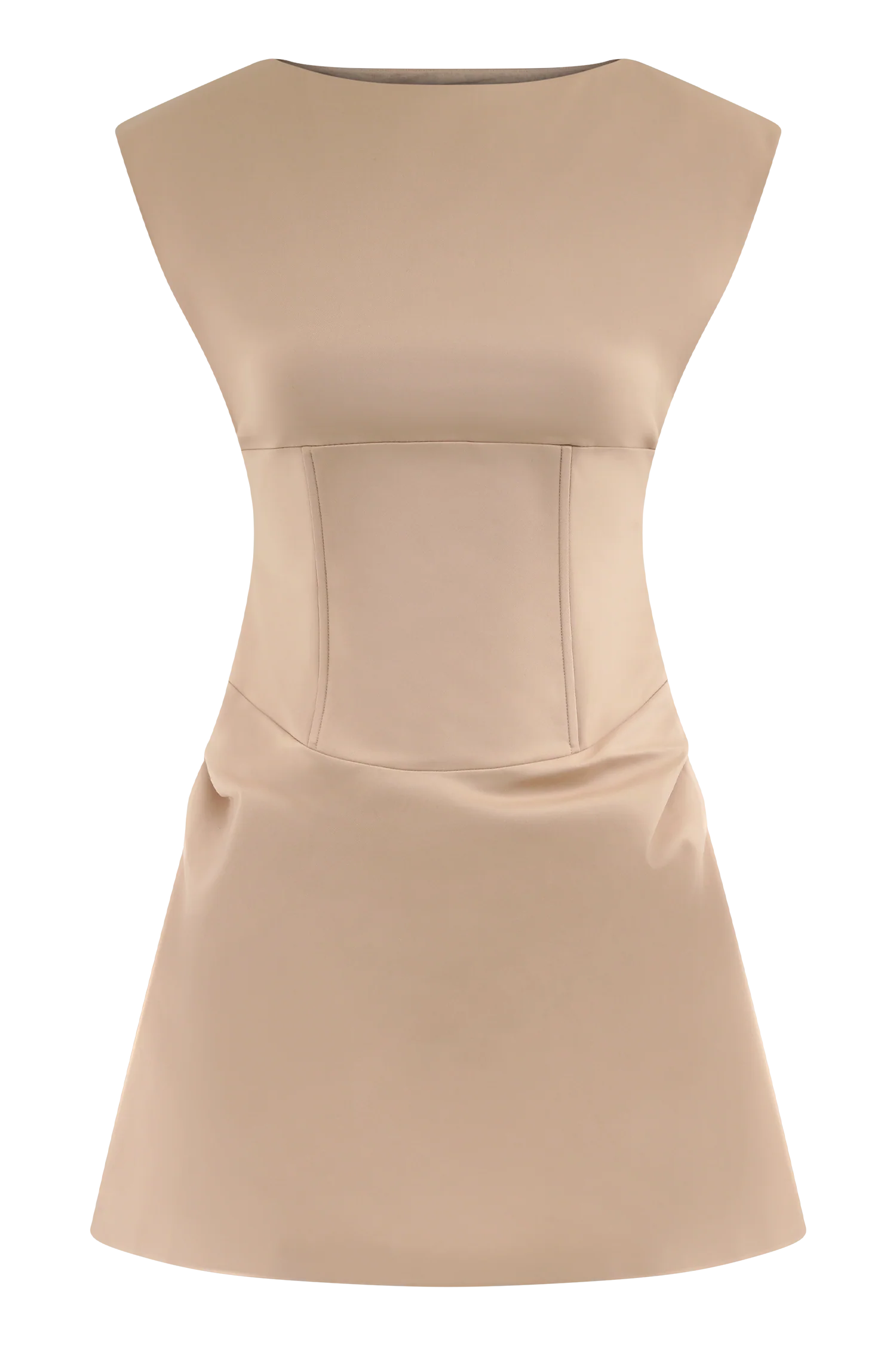 Doris Sleeveless Mini Dress - Camel - Image 9