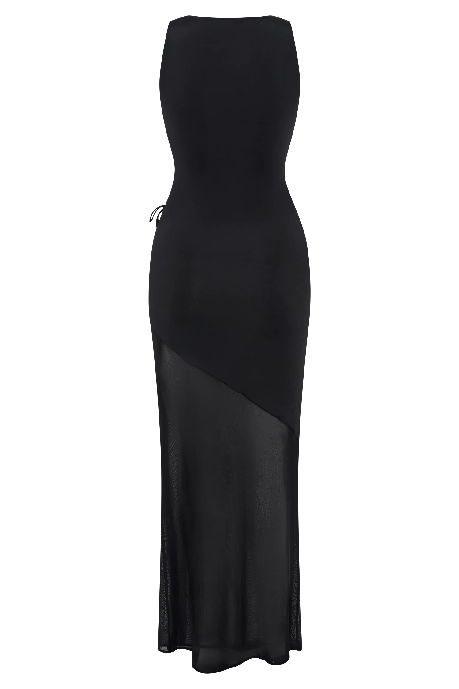 Dove Slinky And Mesh Maxi Dress - Black - Image 7