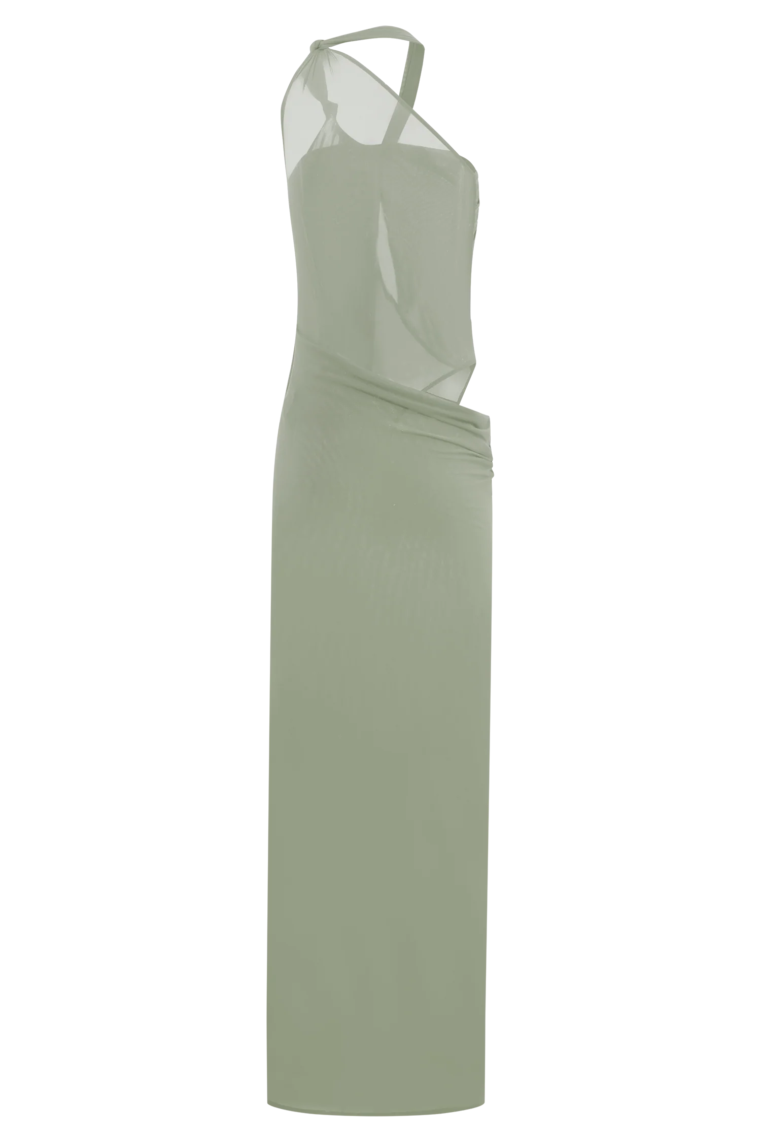 Edwina Knotted Mesh Maxi Dress - Sage - Image 8