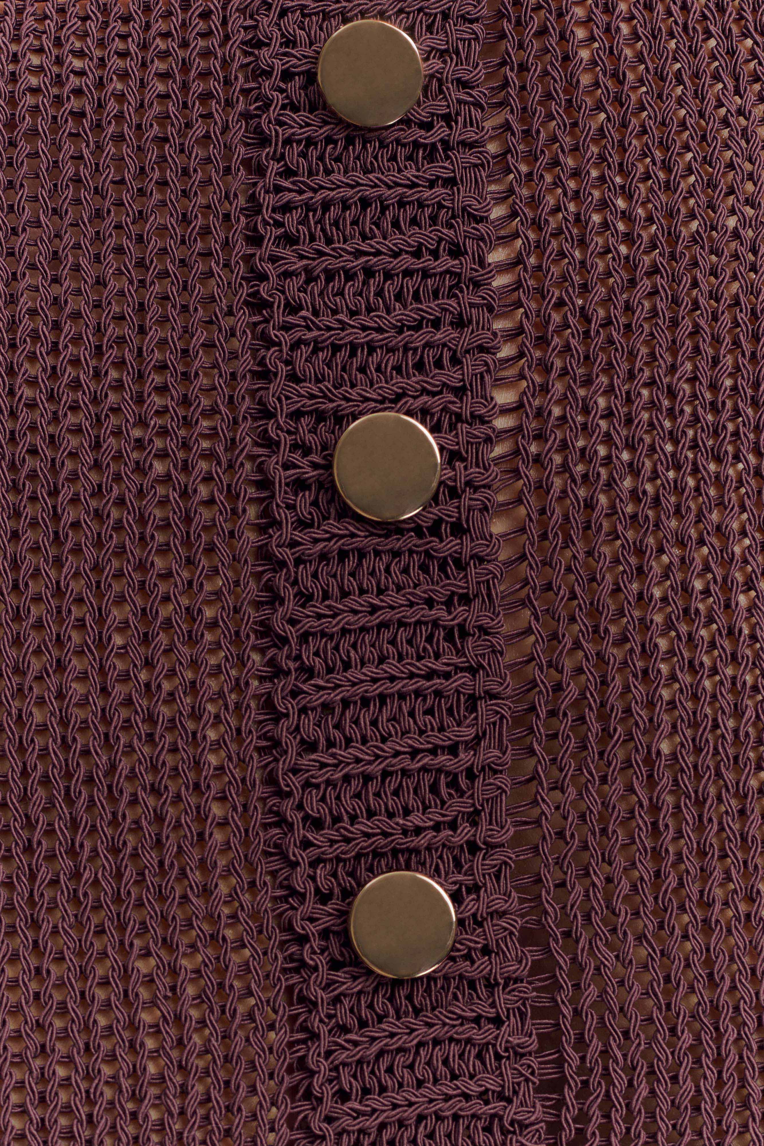 Eleanor Knit Frill Cardigan - Chocolate - Image 8