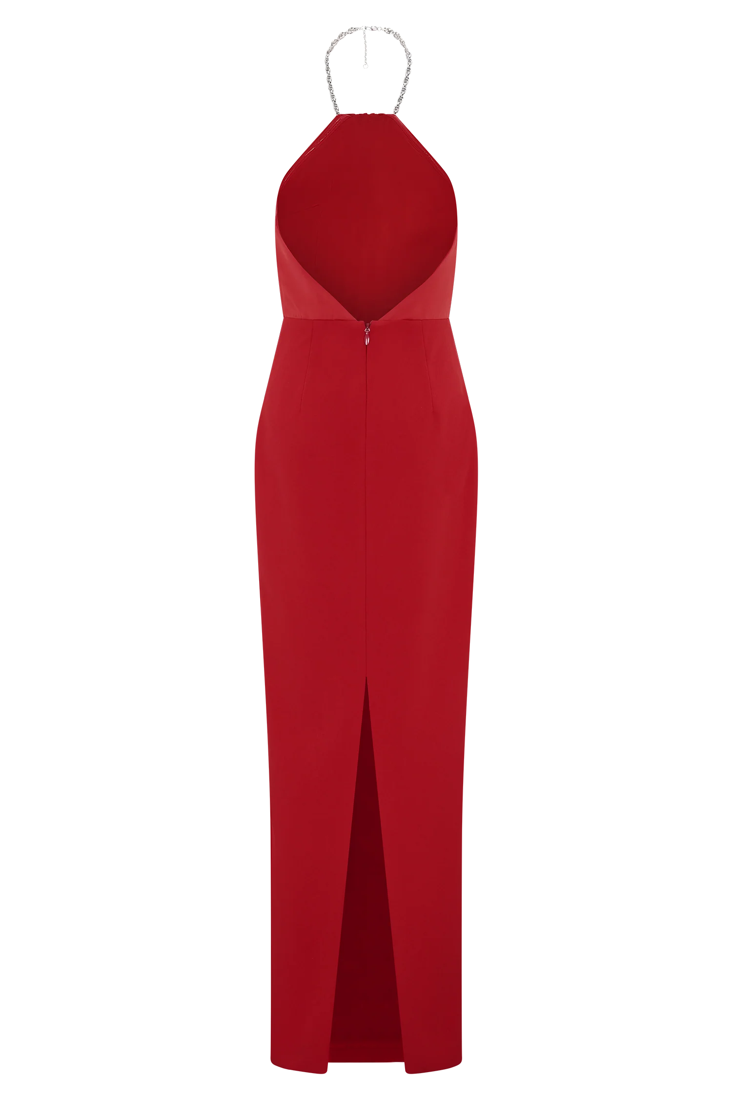 Elina Satin Necklace Maxi Dress - Red - Image 6