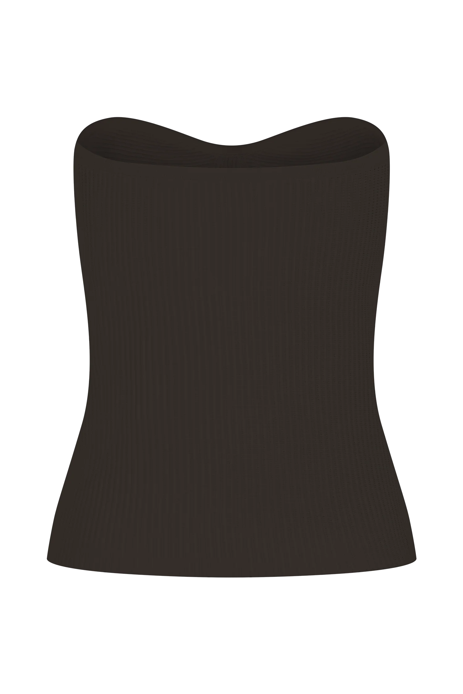 Elodie Strapless Cupped Knit Top - Chocolate - Image 8