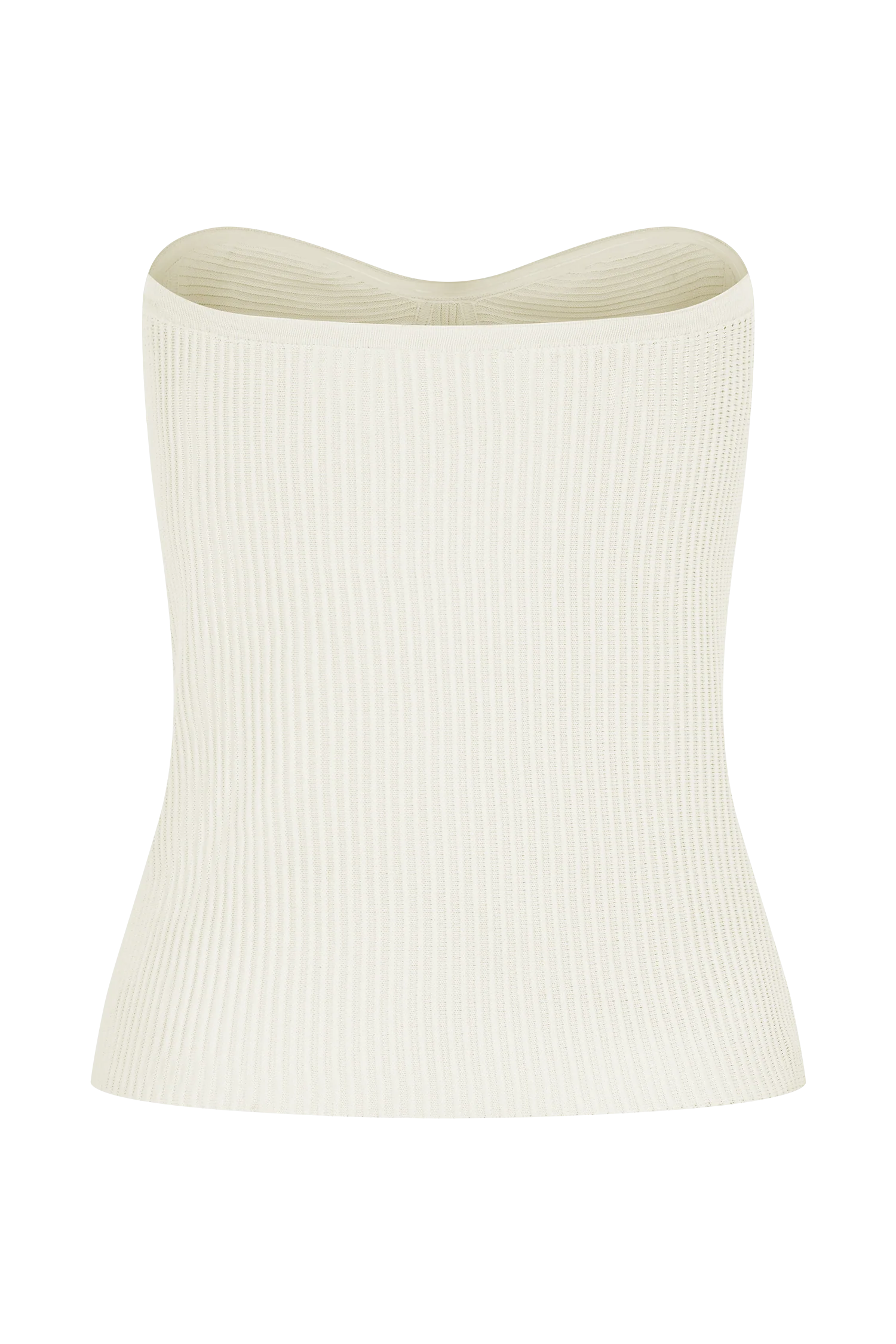 Elodie Strapless Cupped Knit Top - Ivory - Image 6