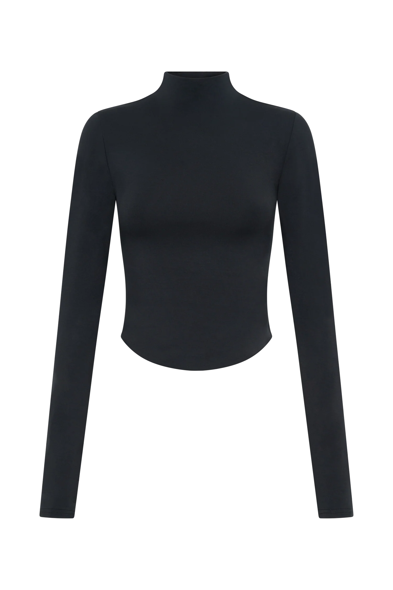 Ember Modal Long Sleeve High Neck Top - Black - Image 9